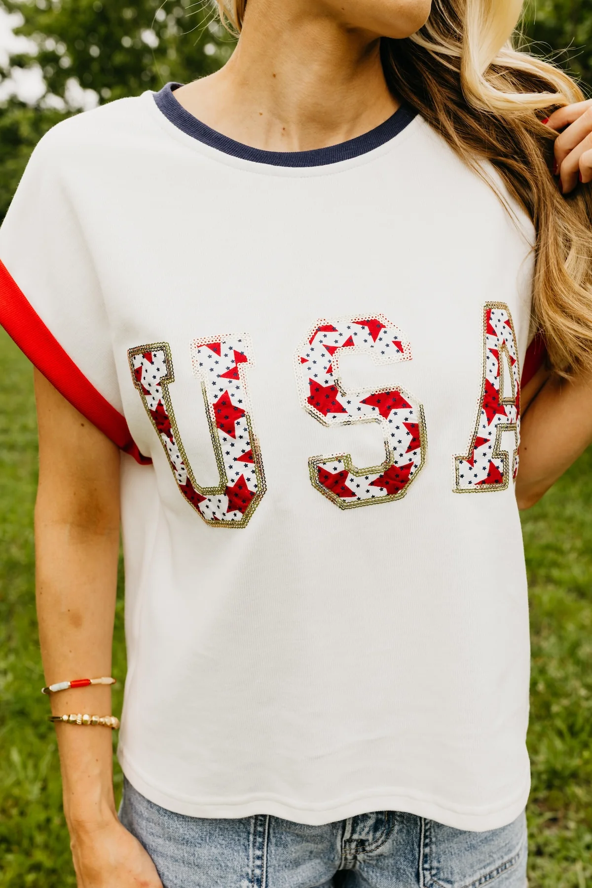 The Freedom Sequin Patch Top - Image 4