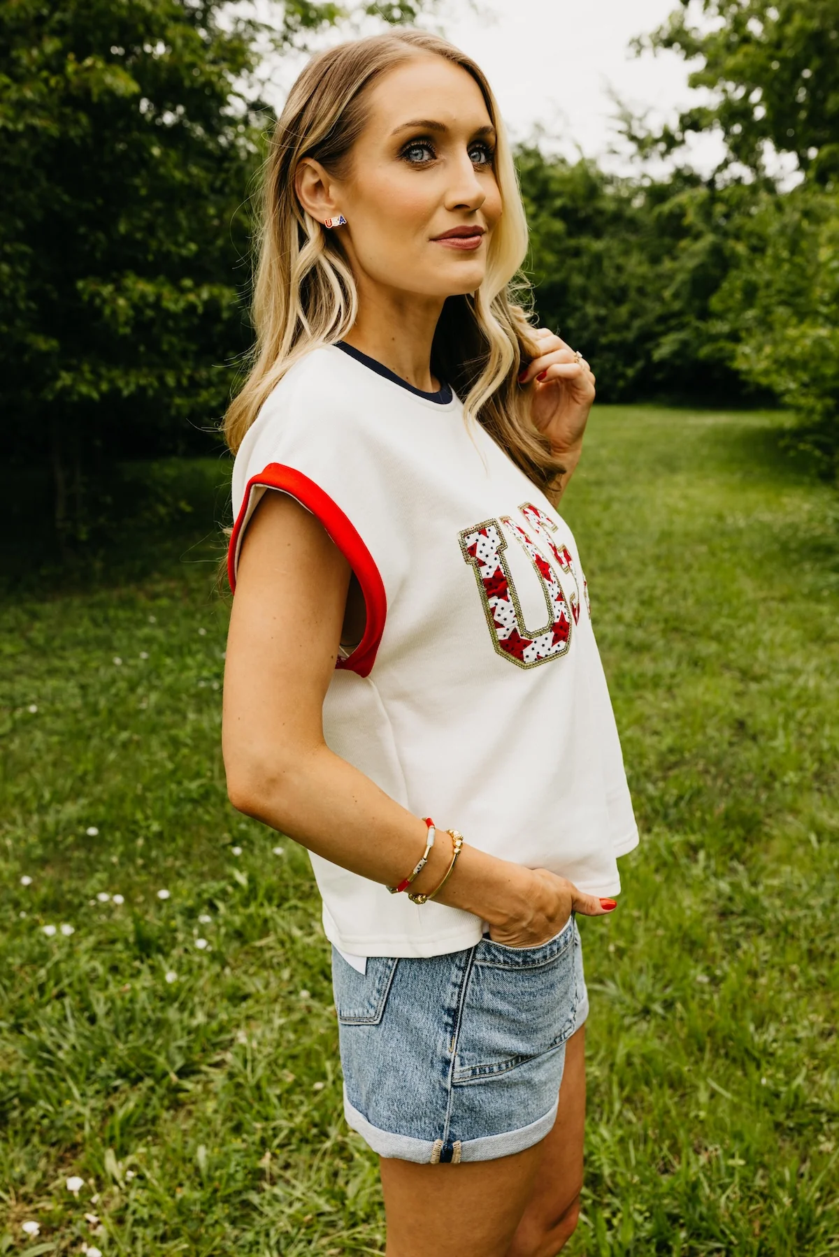 The Freedom Sequin Patch Top - Image 5