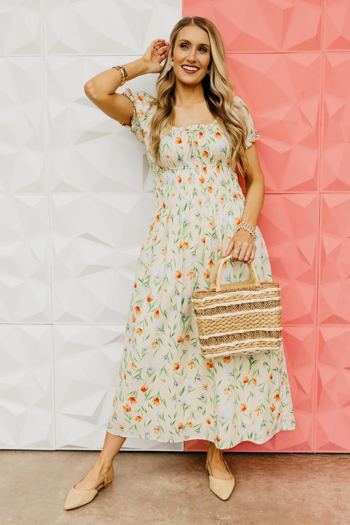 The Freya Smocked Waist Midi Dress - Image 5