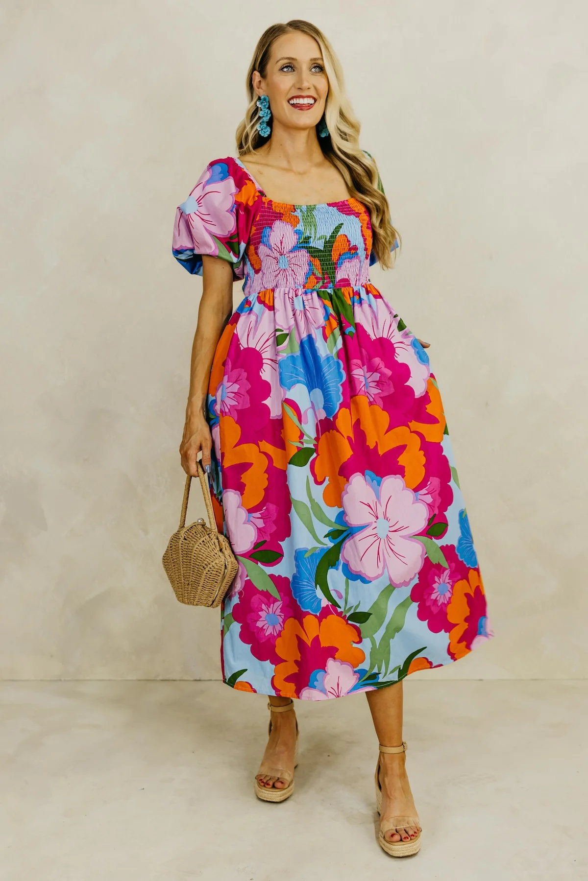 The Gage Floral Smocked Midi Dress - Image 2