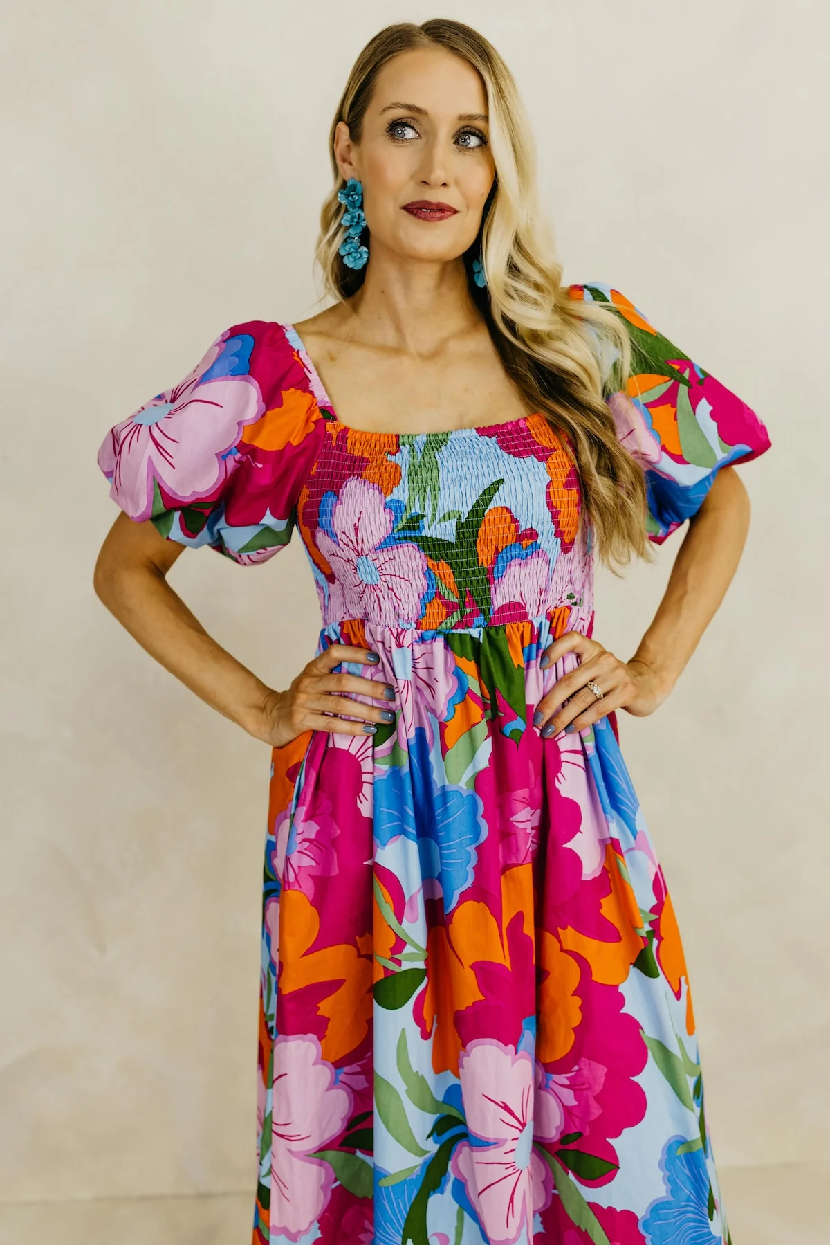 The Gage Floral Smocked Midi Dress - Image 8
