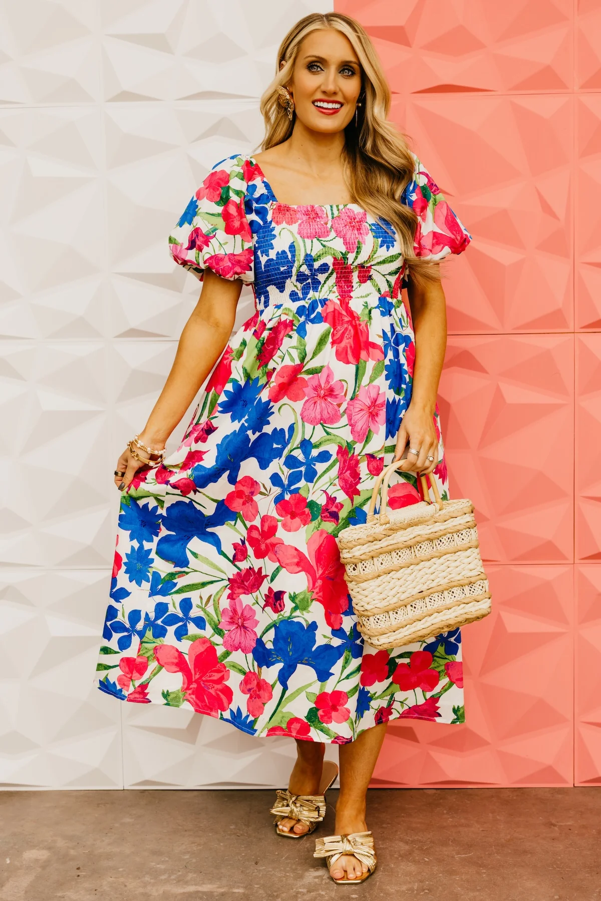The Gage Floral Smocked Midi Dress - Image 6