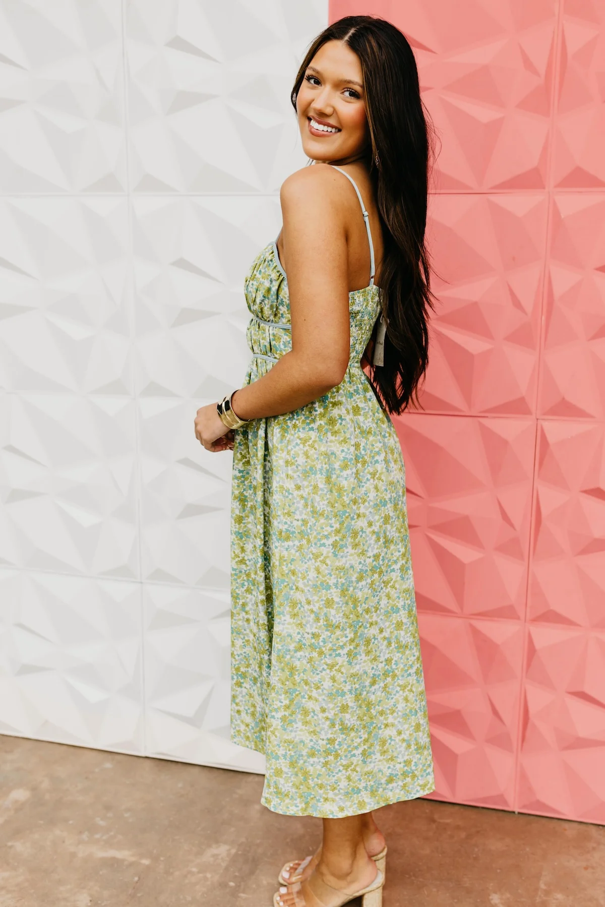The Garrett Floral Smocked Midi Dress - Image 7