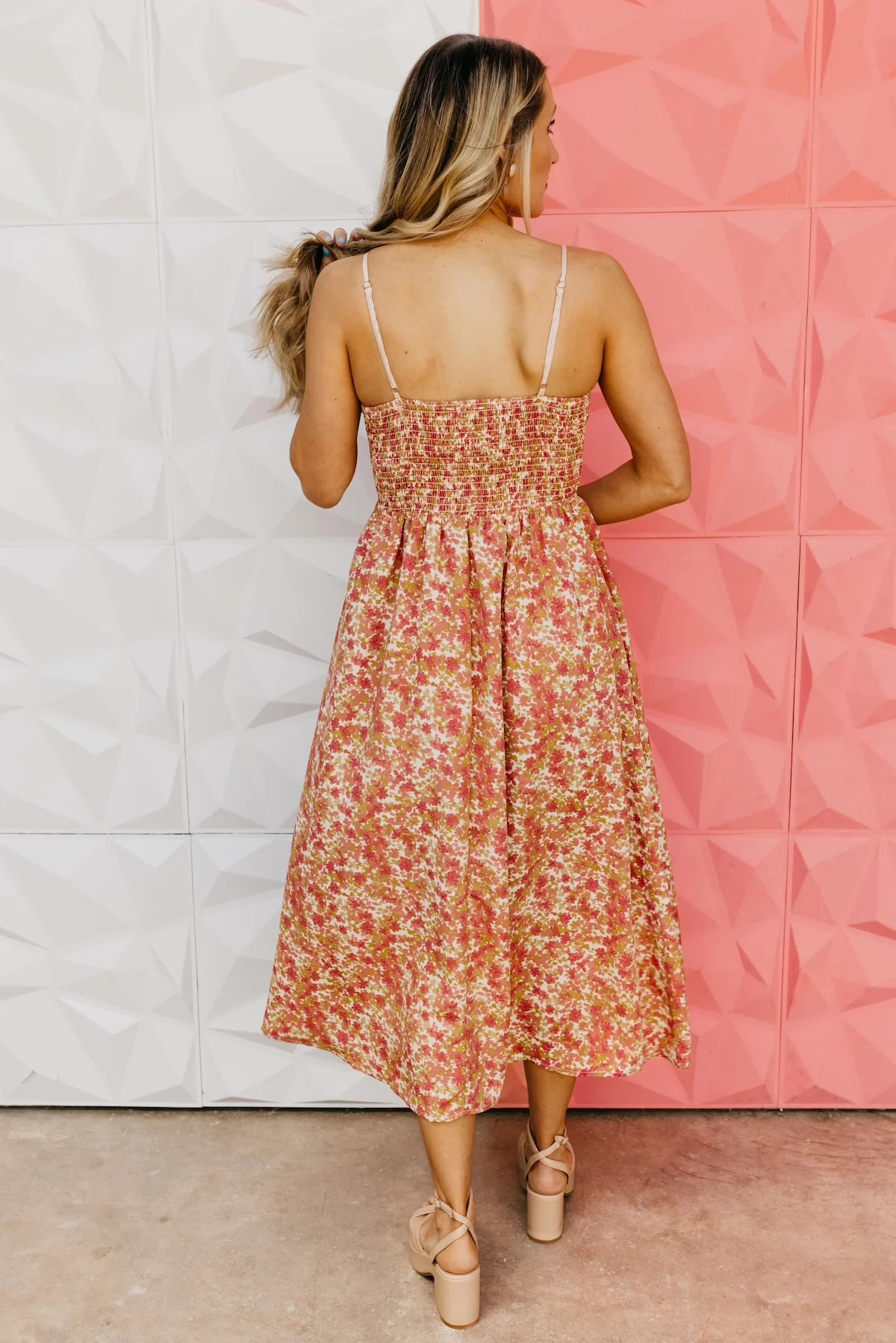 The Garrett Floral Smocked Midi Dress - Image 10