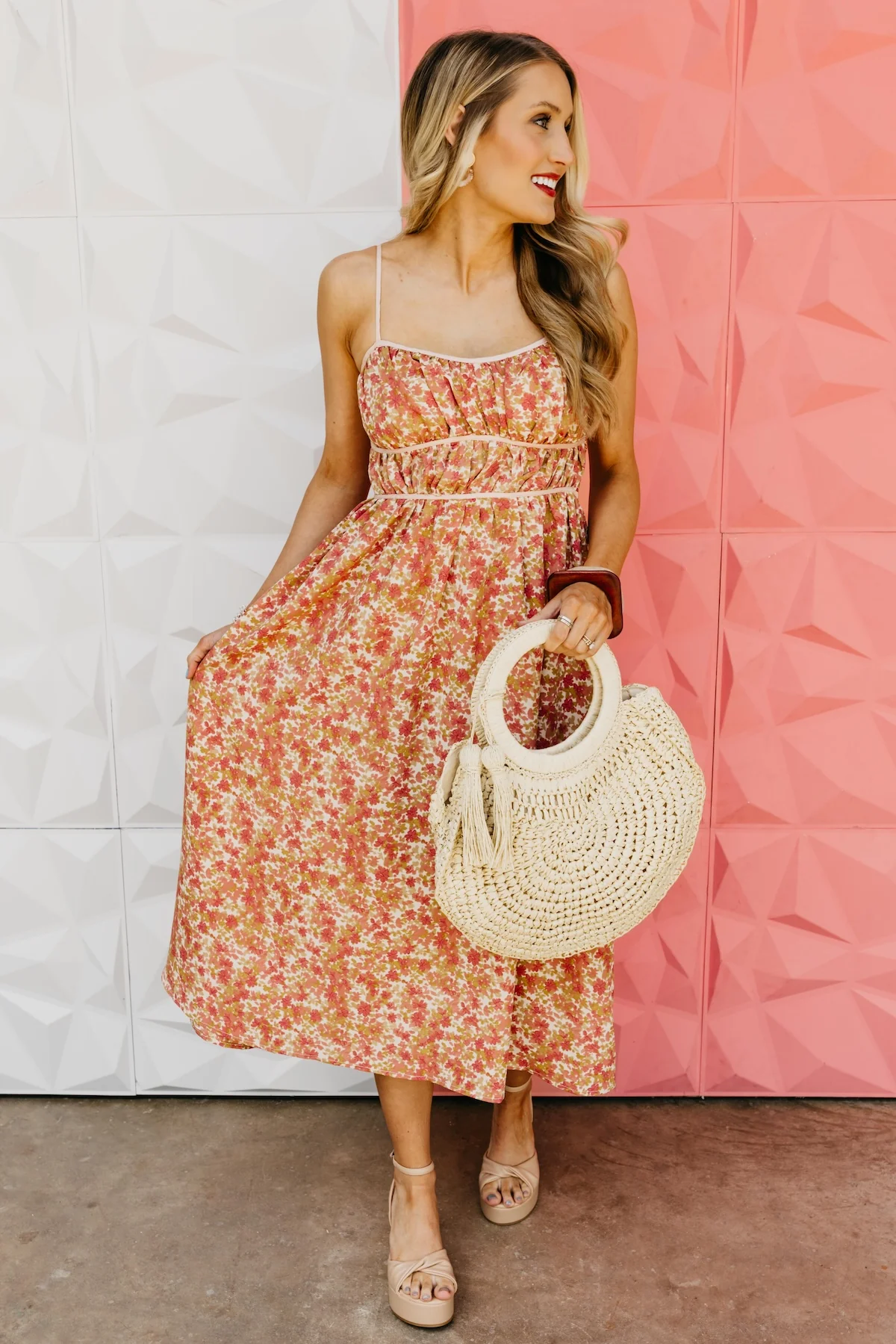 The Garrett Floral Smocked Midi Dress - Image 3