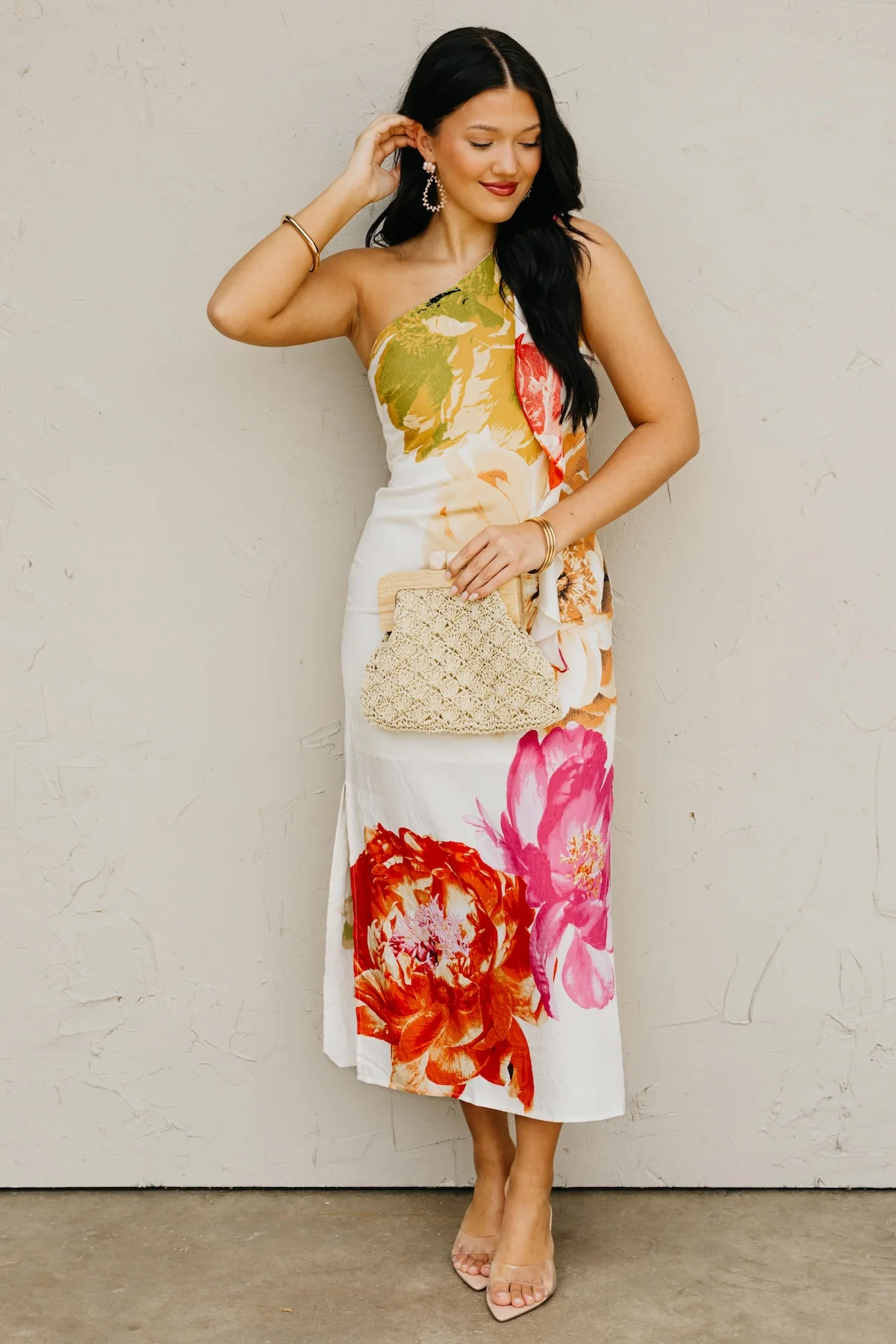 The Genevieve One Shoulder Midi Dress - Image 2