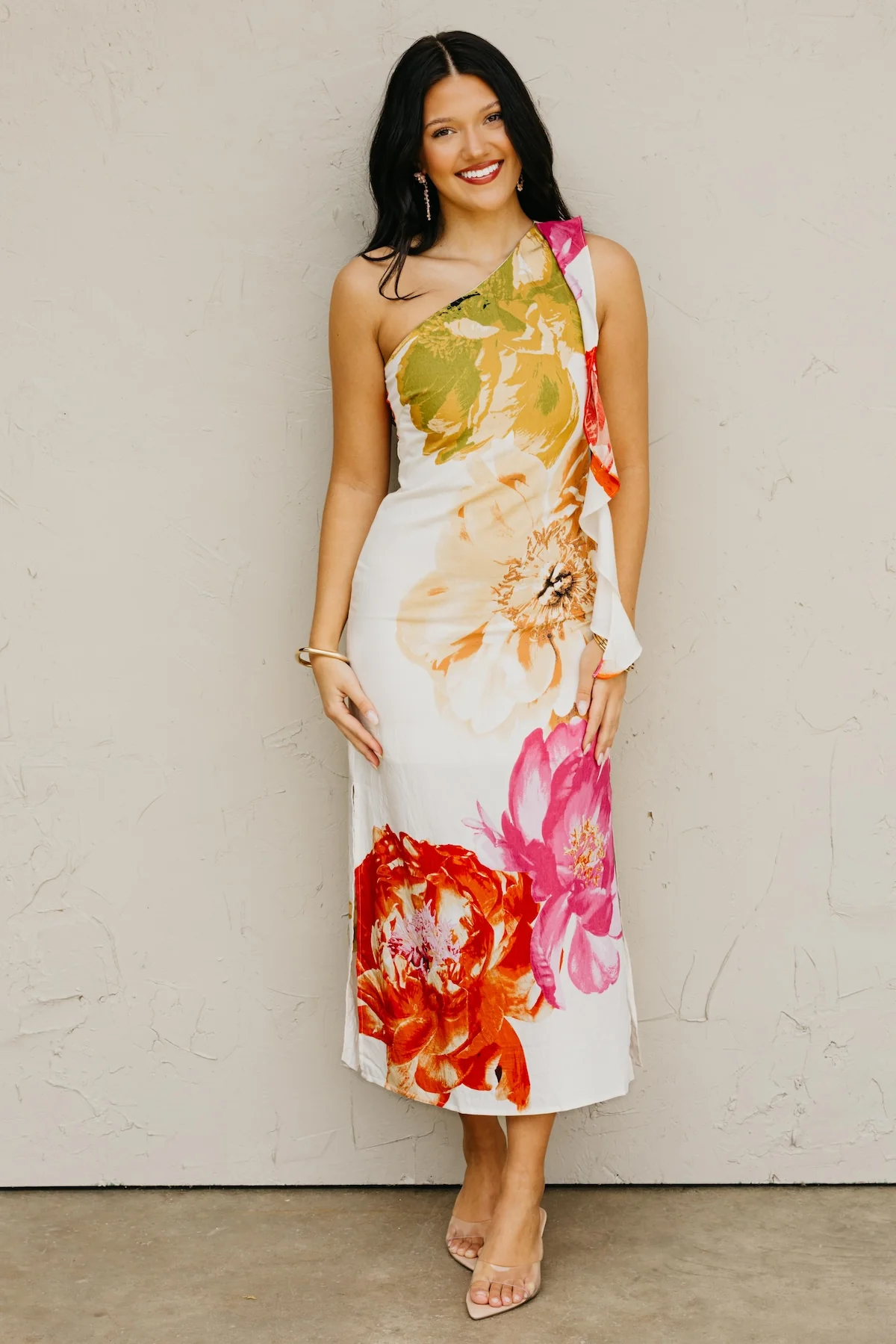 The Genevieve One Shoulder Midi Dress - Image 5