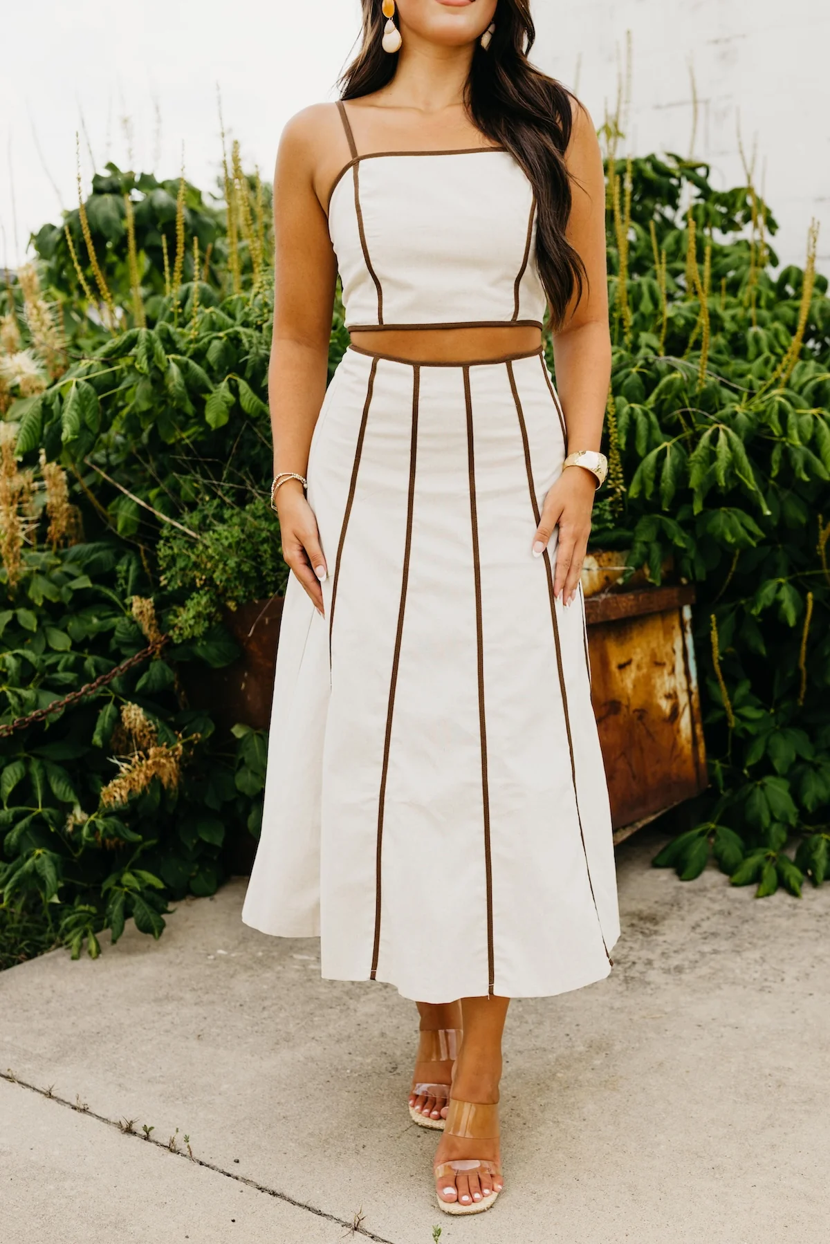 The Gerardo Panel Linen Midi Skirt