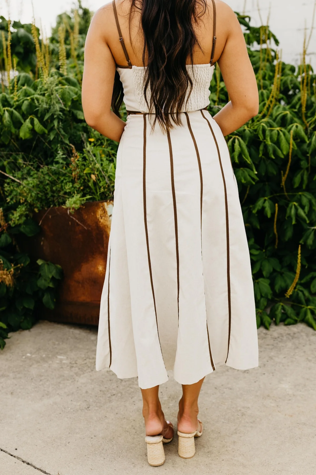 The Gerardo Panel Linen Midi Skirt - Image 3