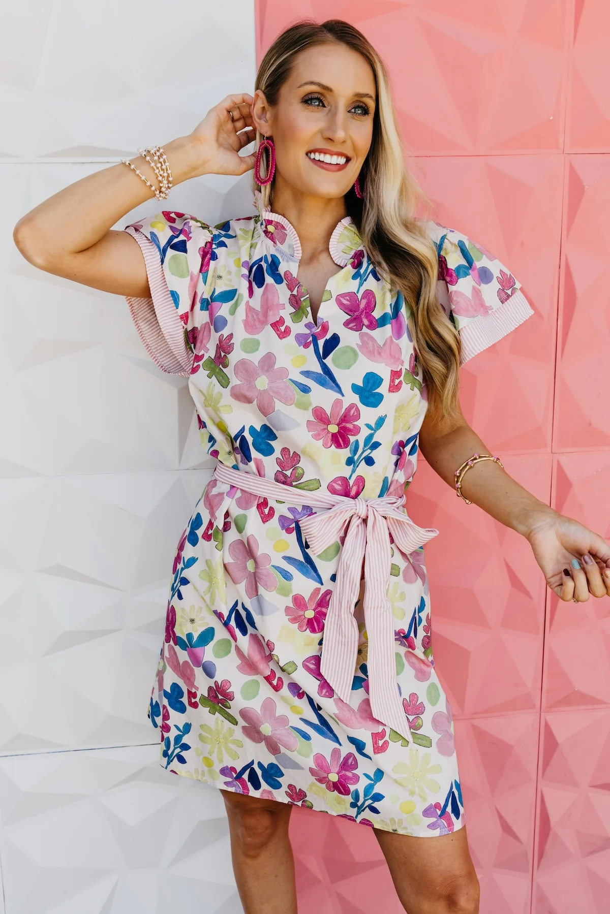 The Gia Floral Belted Mini Dress
