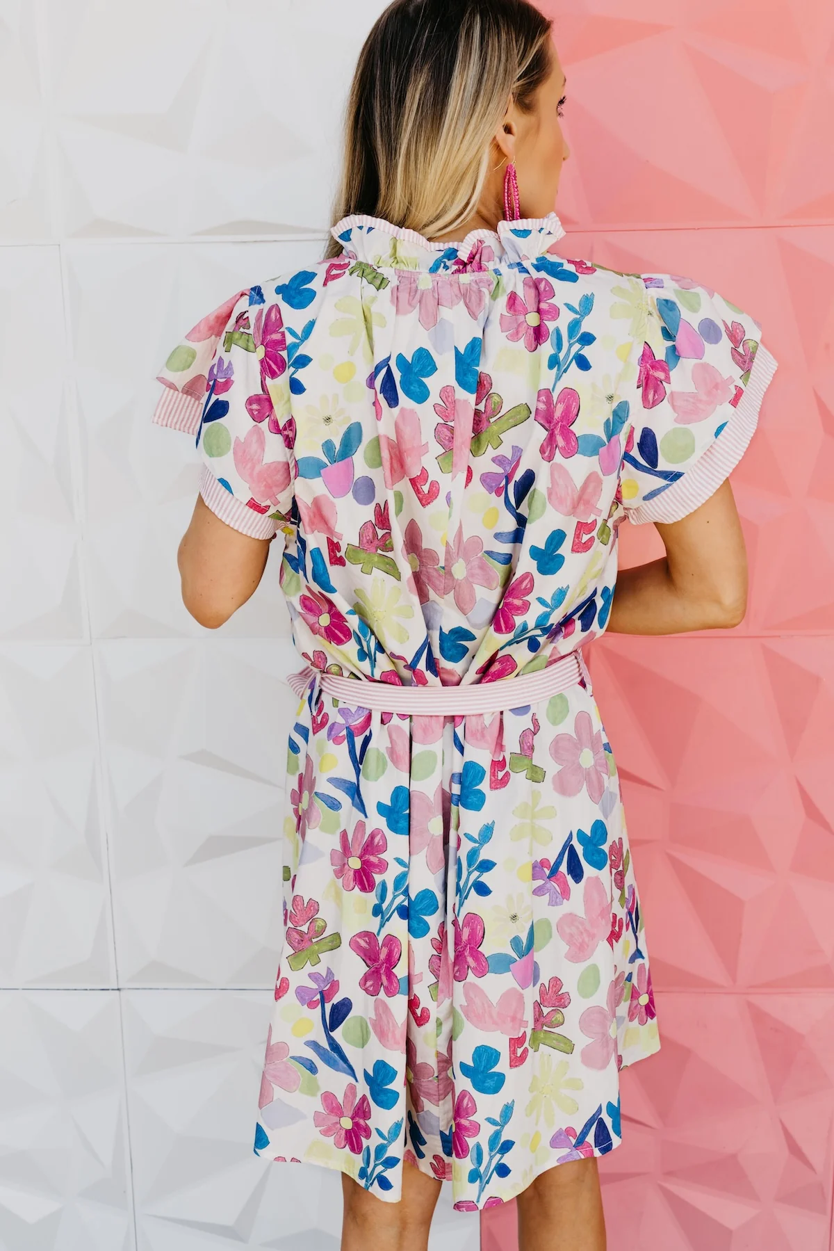 The Gia Floral Belted Mini Dress - Image 10