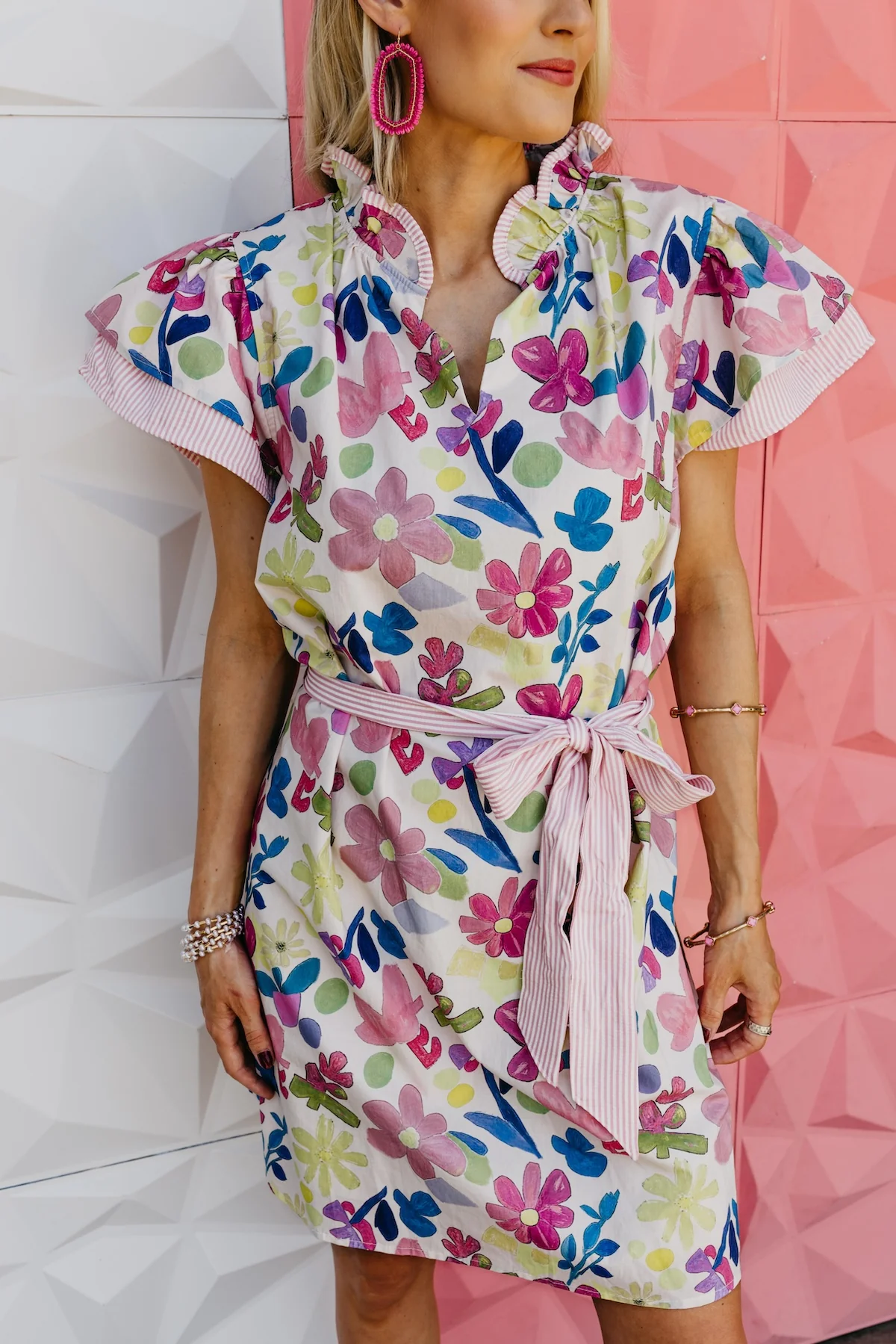 The Gia Floral Belted Mini Dress - Image 8