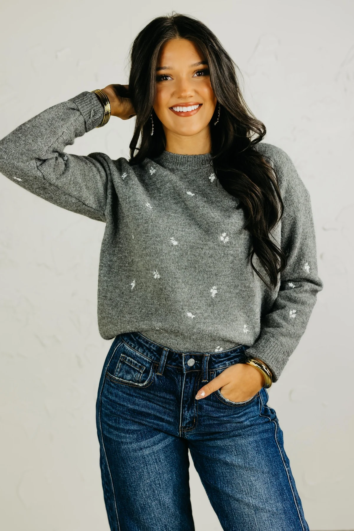 The Grace Ditsy Floral Embroidered Sweater - Image 5