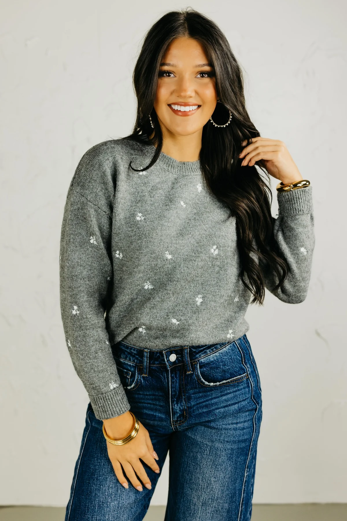 The Grace Ditsy Floral Embroidered Sweater - Image 7