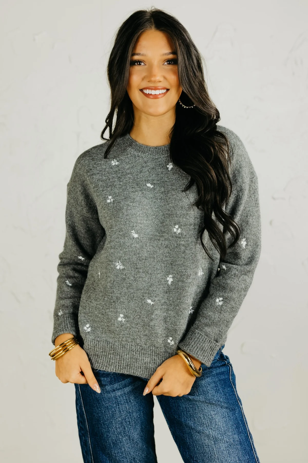 The Grace Ditsy Floral Embroidered Sweater - Image 8