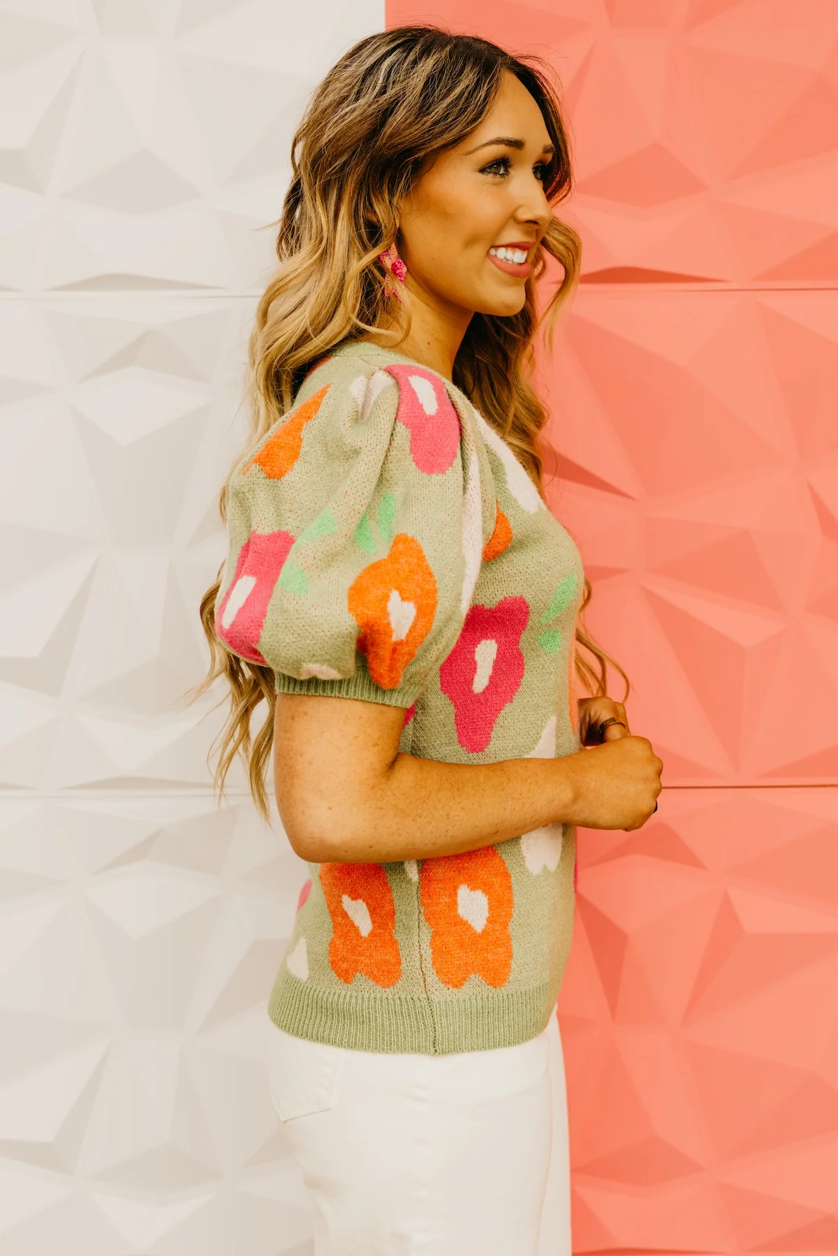 The Gracelyn Floral Puff Sleeve Sweater Top - Image 10