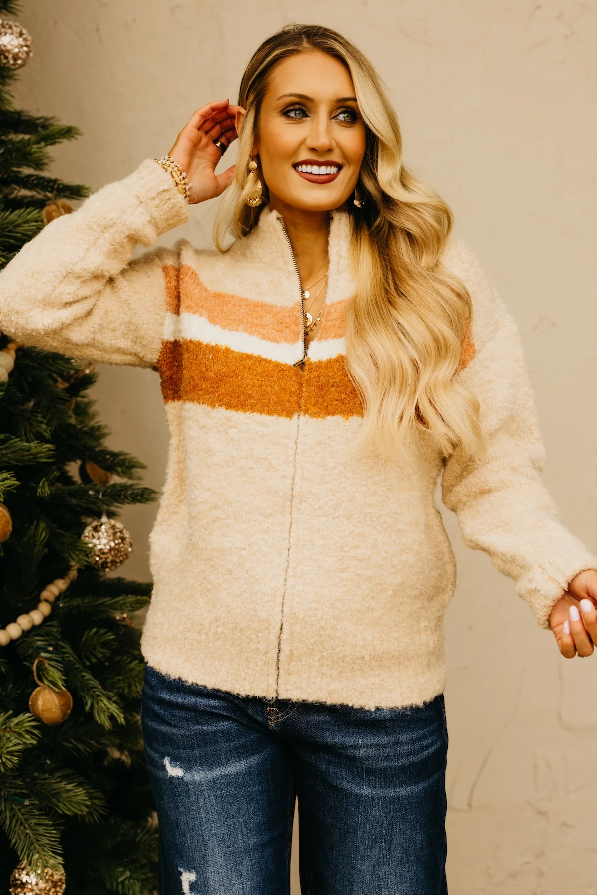 The Greta Stripe Sweater Jacket - Image 7