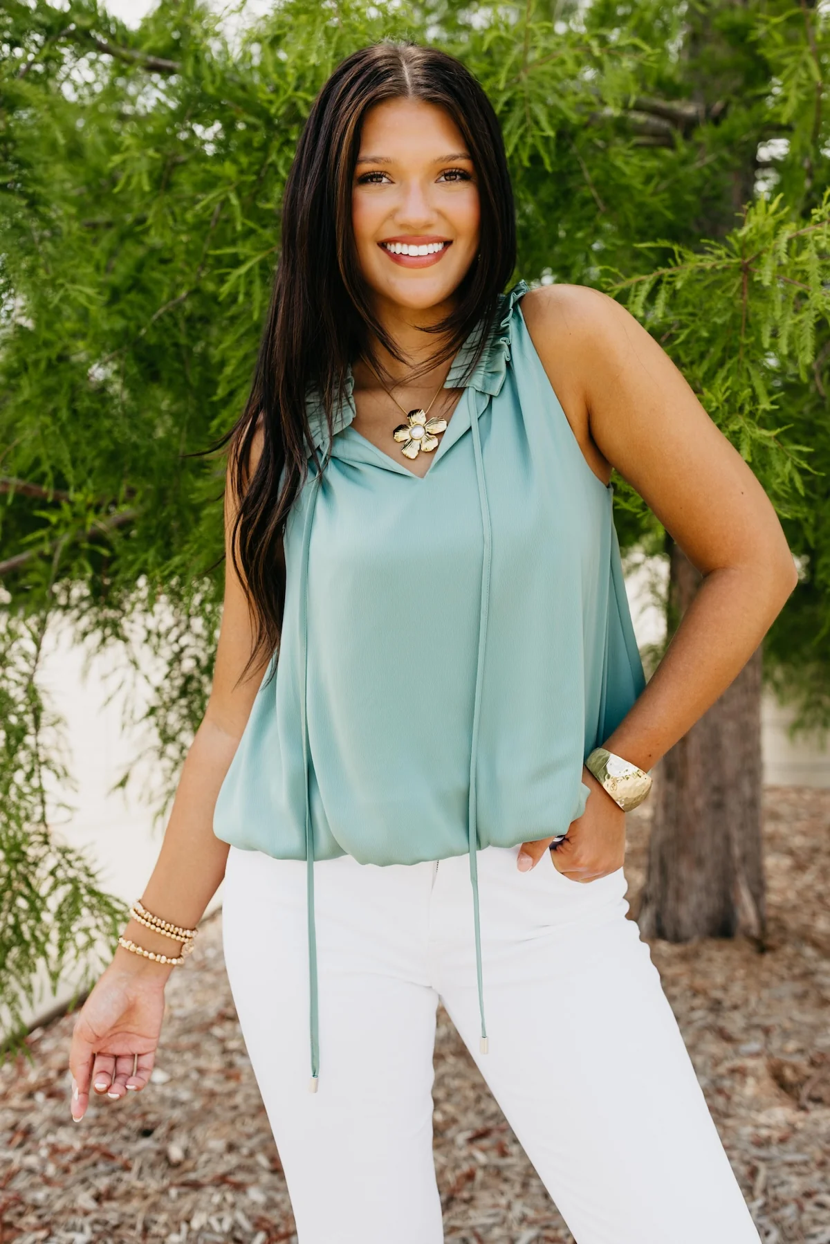 The Gunnar Ruffle Neck Bubble Top - Image 5
