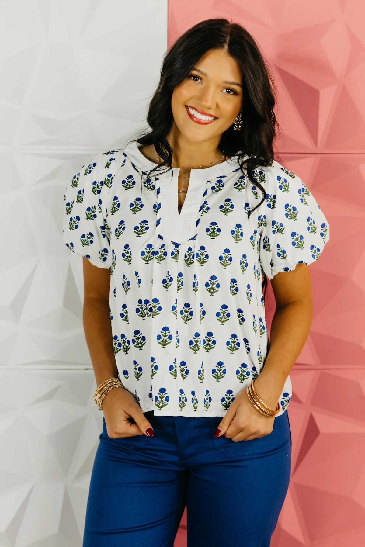 The Gwen Floral Printed Woven Blouse - Image 6