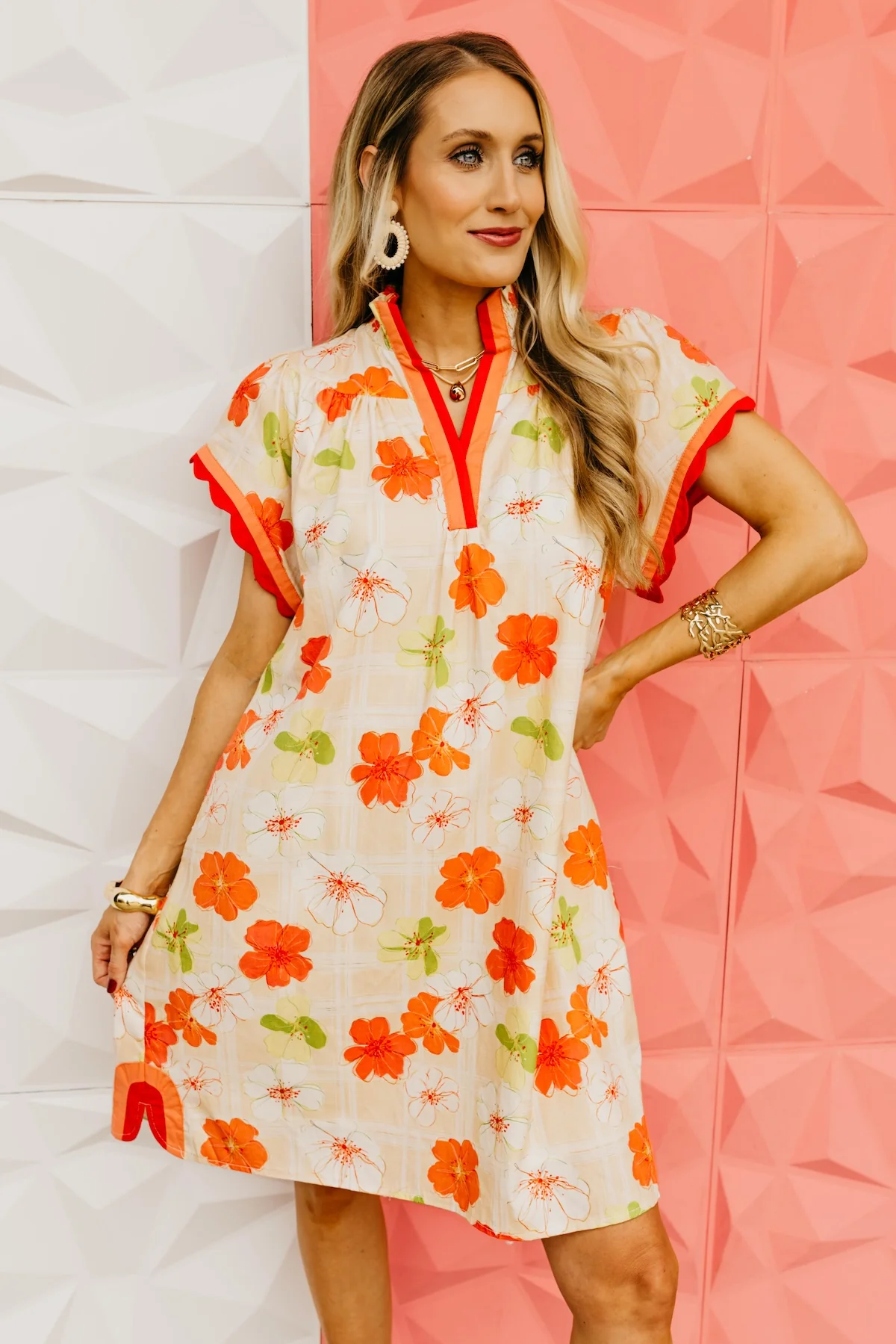 The Gwendolyn Floral & Plaid Mini Dress