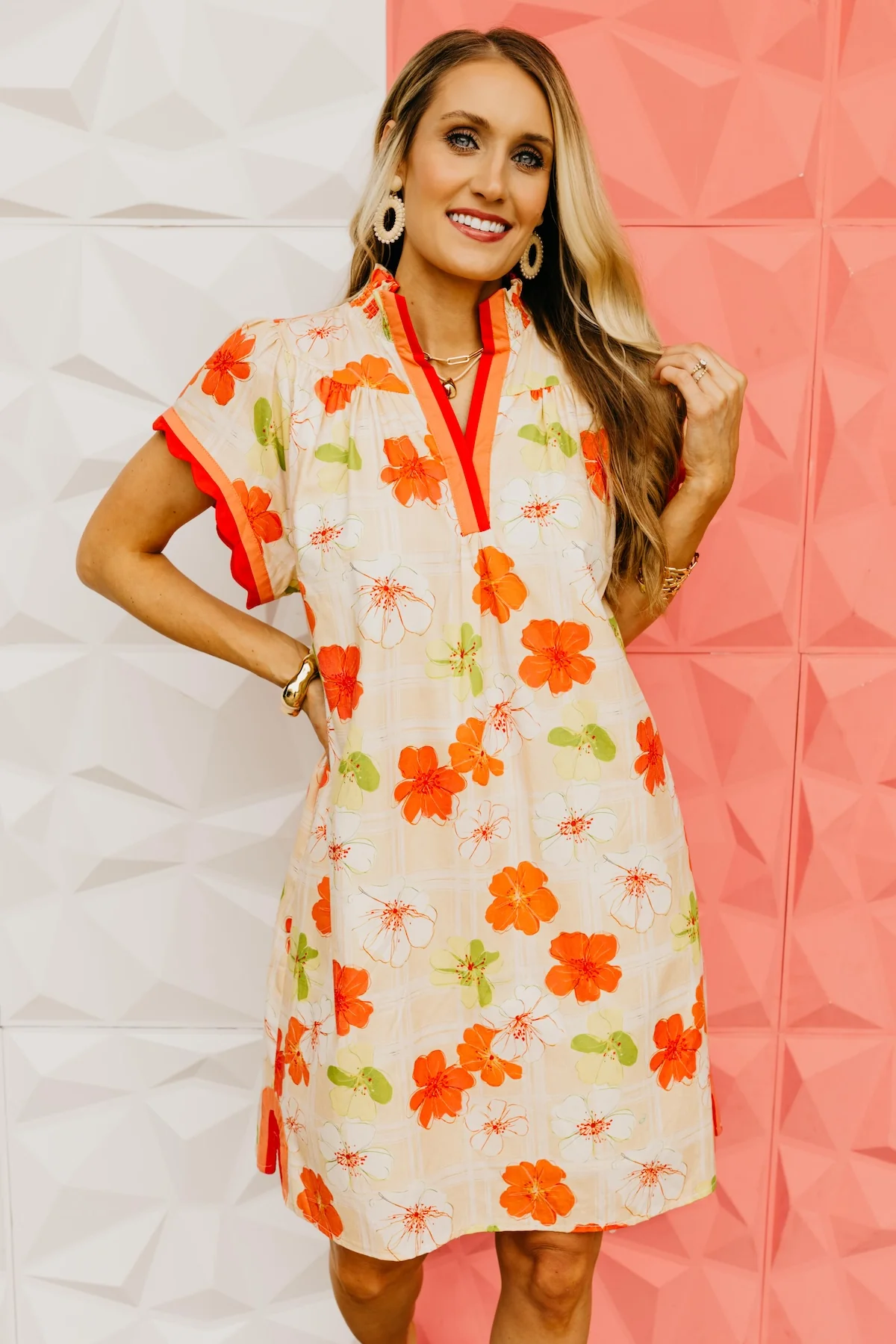 The Gwendolyn Floral & Plaid Mini Dress - Image 7