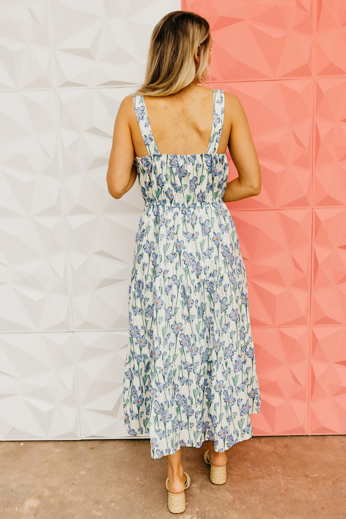 The Harlow Floral Pleat Detail Midi Dress - Image 10