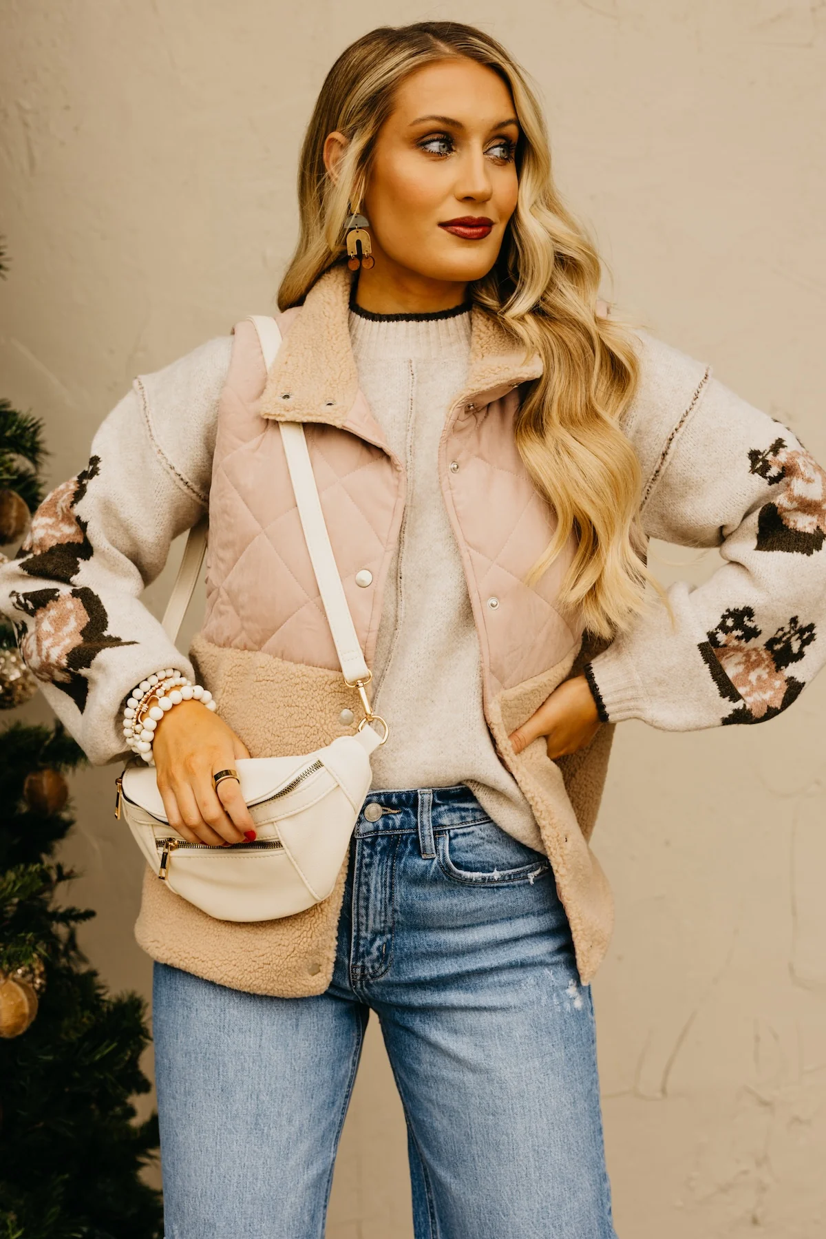 The Harriet Quilted Shearling Vest - Image 6