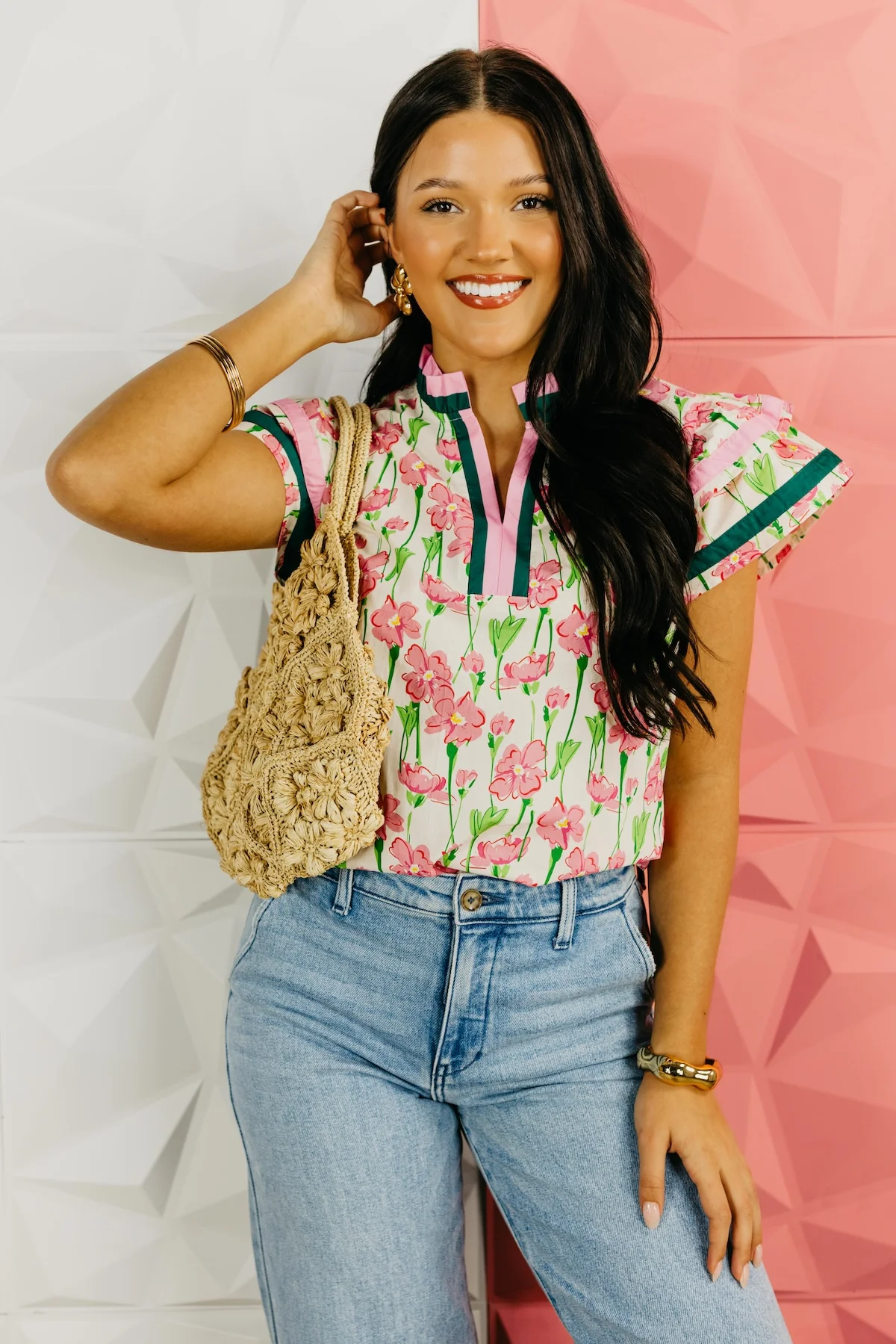 The Hayden Flutter Sleeve Floral Blouse - Image 4