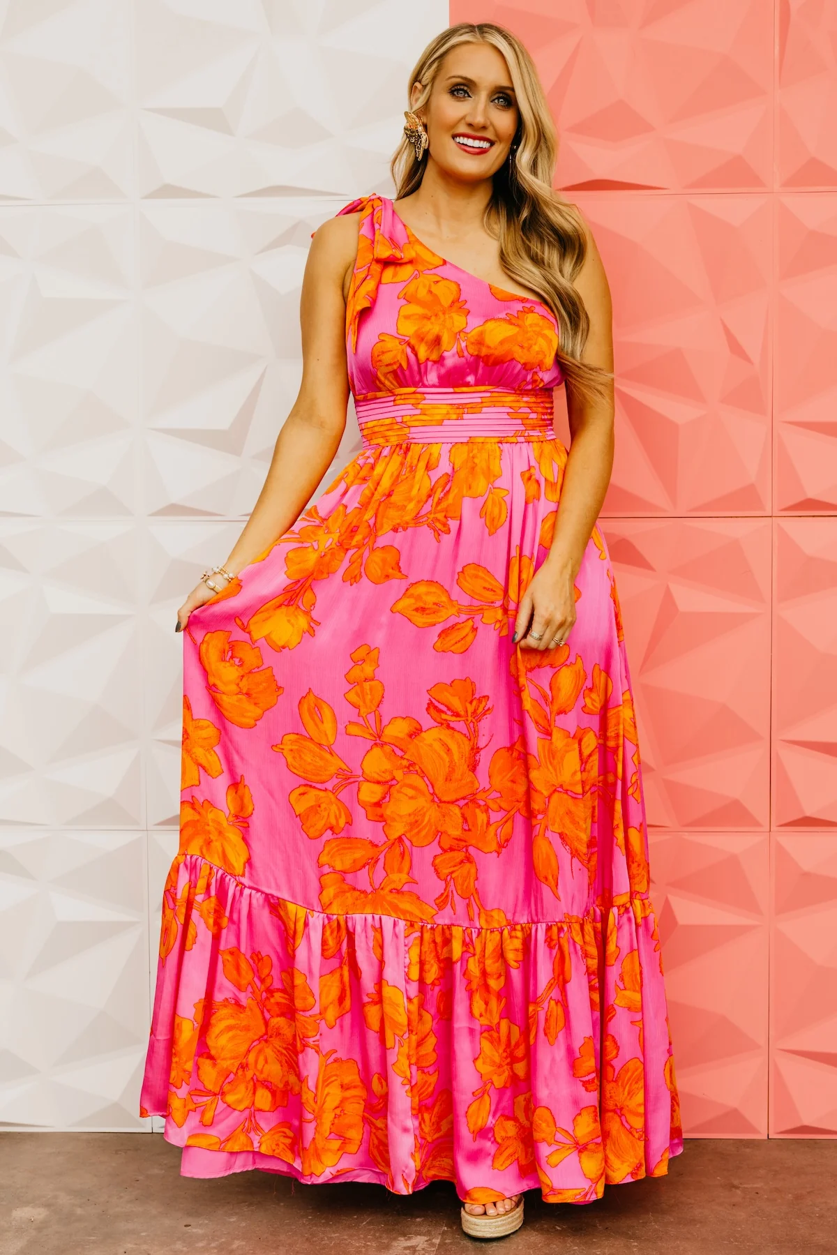 The Hayzel Floral One-Shoulder Maxi Dress - Image 11