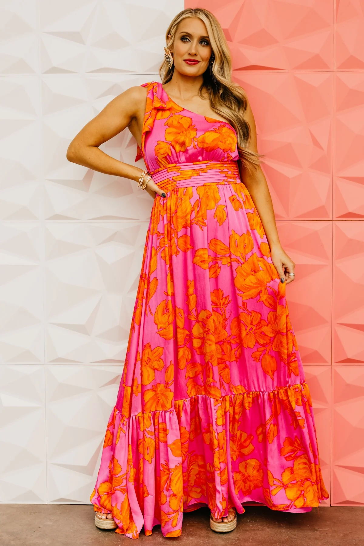 The Hayzel Floral One-Shoulder Maxi Dress - Image 12
