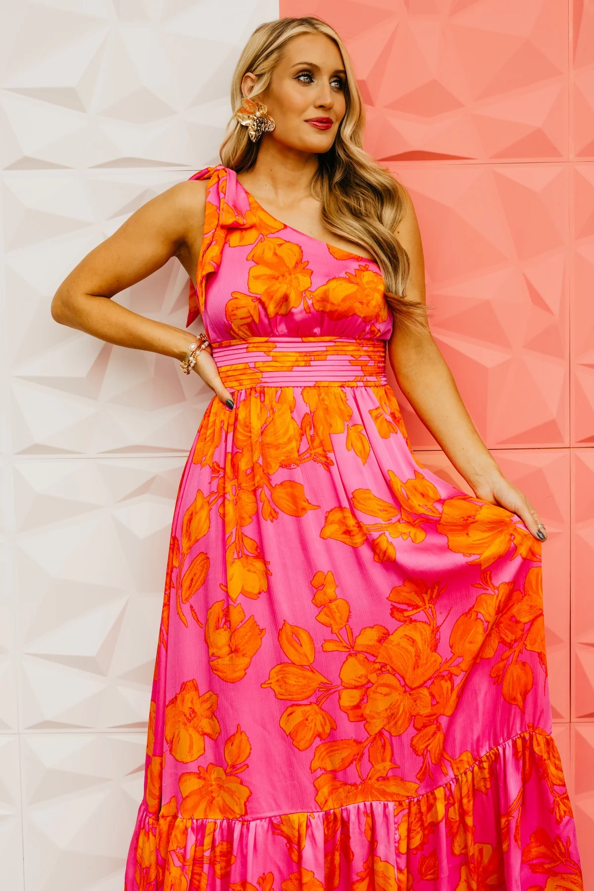 The Hayzel Floral One-Shoulder Maxi Dress - Image 17