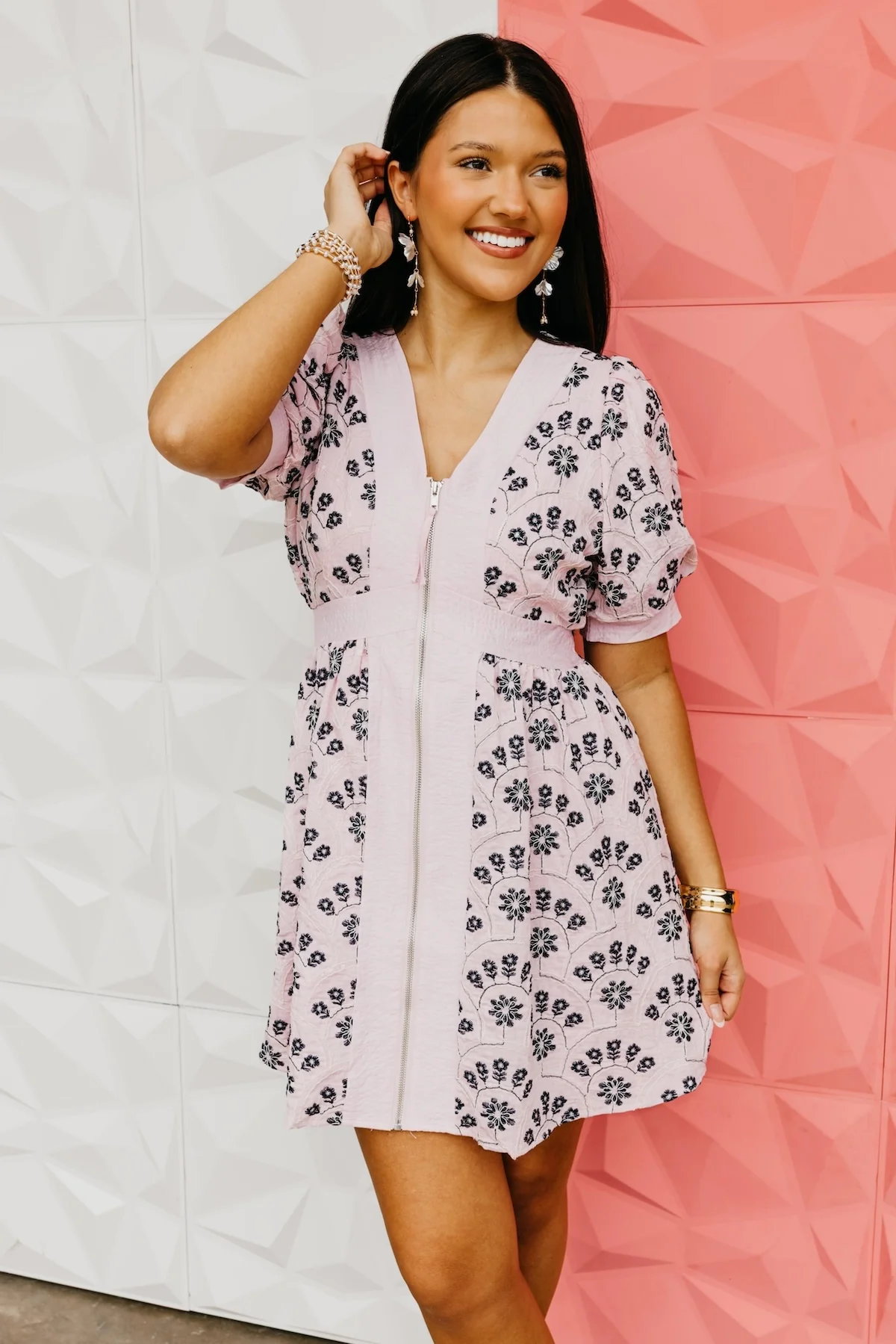 The Hector Embroidered Zip Up Mini Dress - Image 5