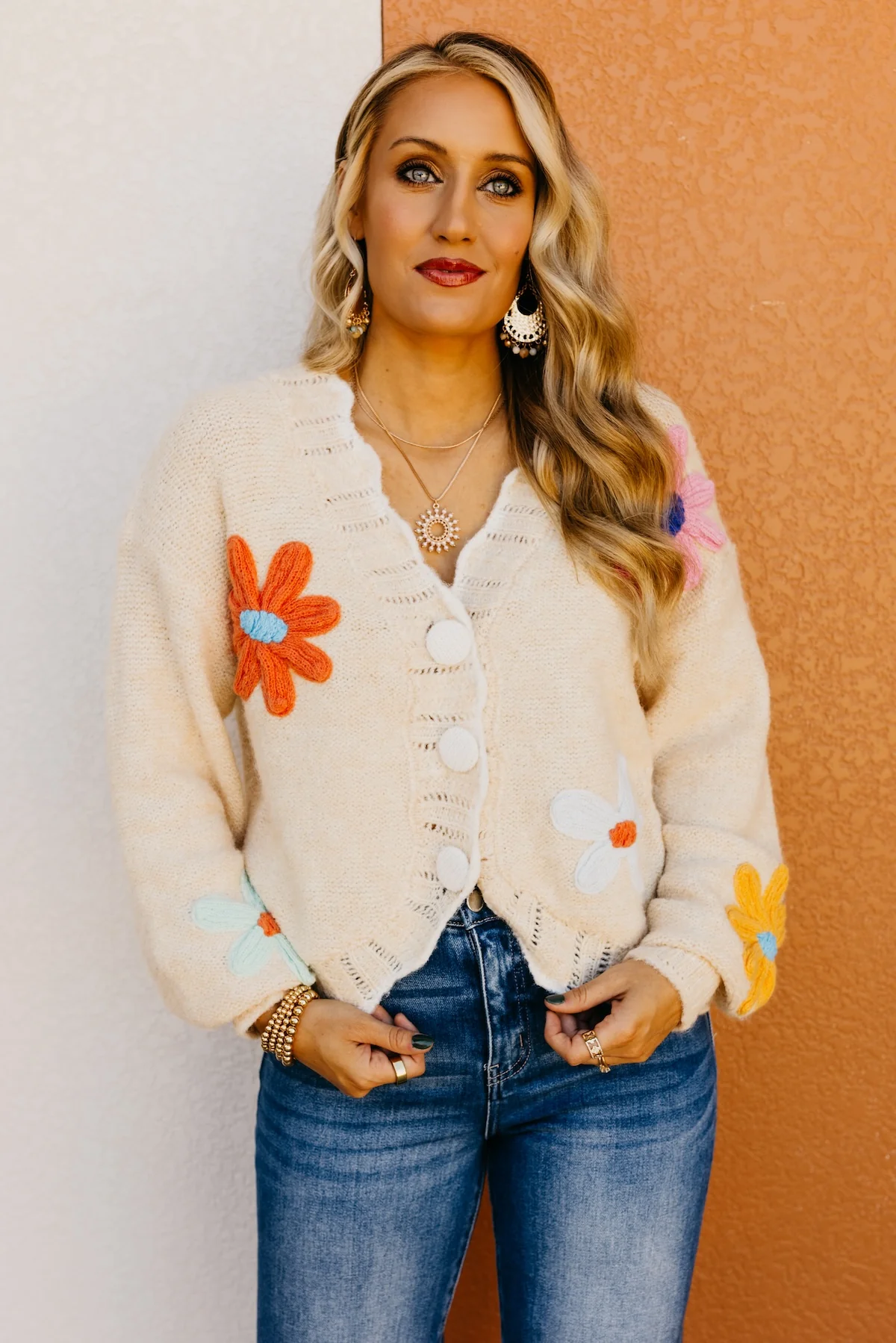 The Isabella Floral Scallop Cardigan - Image 11