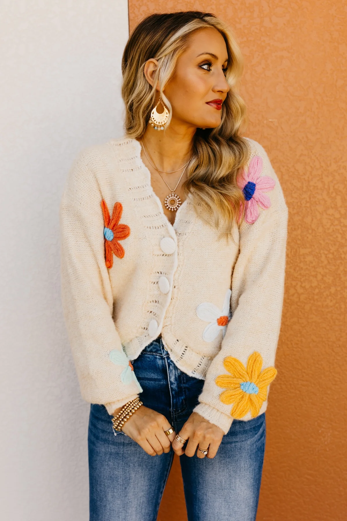The Isabella Floral Scallop Cardigan - Image 5