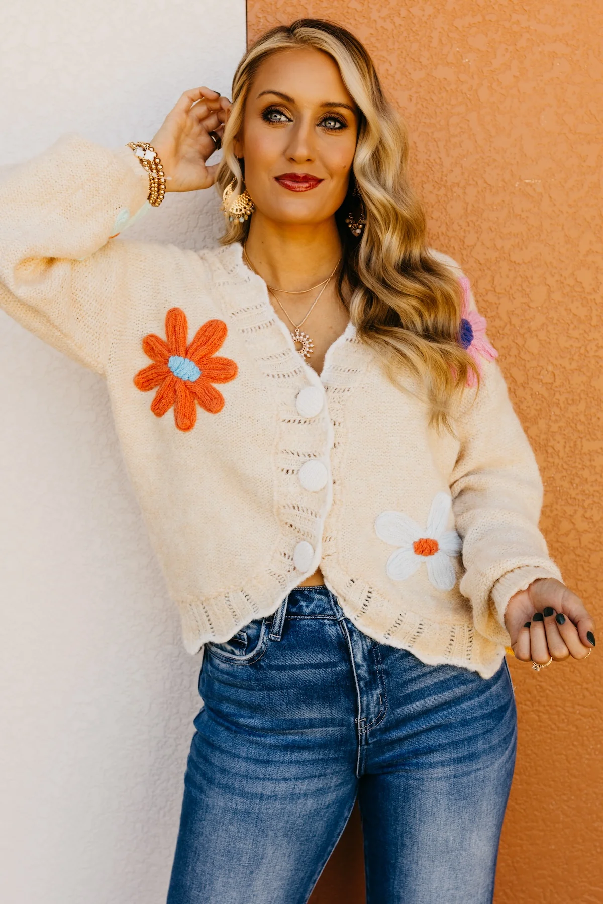 The Isabella Floral Scallop Cardigan - Image 6
