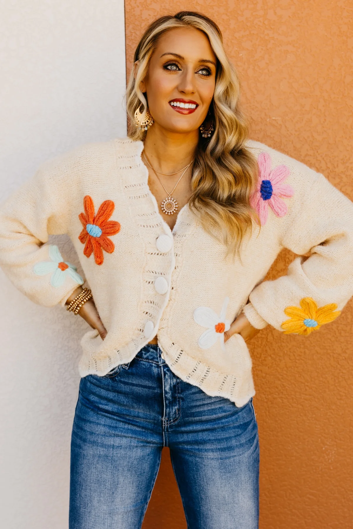 The Isabella Floral Scallop Cardigan - Image 7