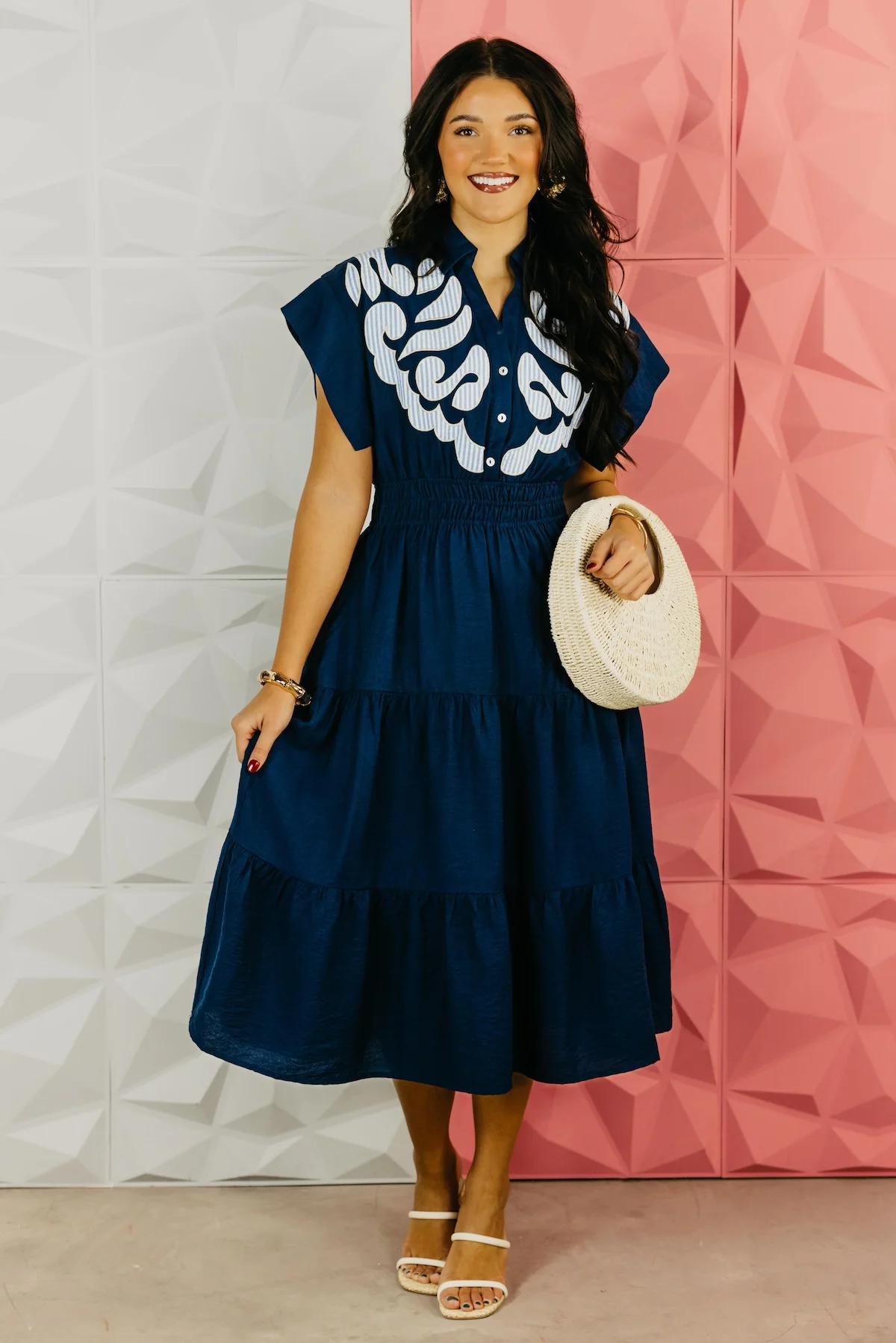 The Isaiah Embroidered Tiered Midi Dress - Image 4