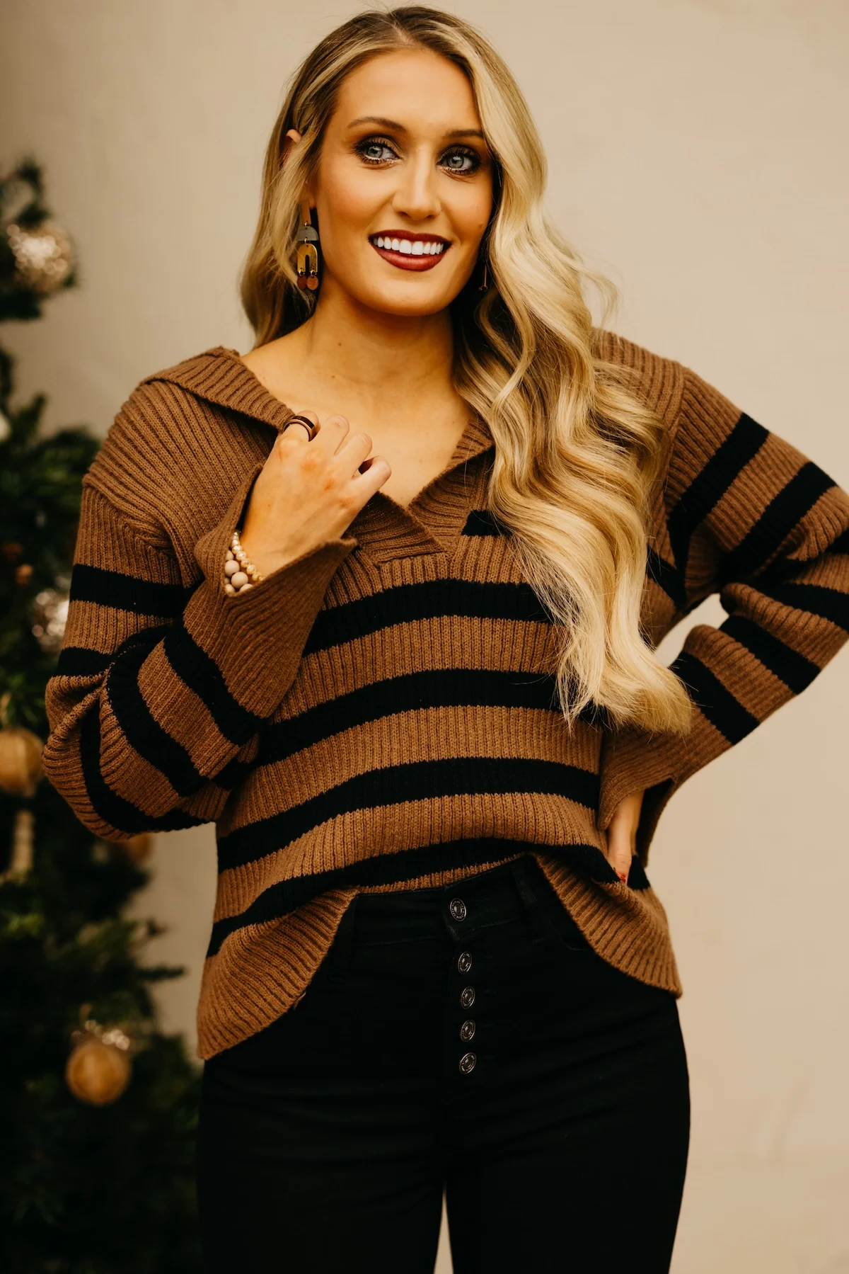 The Isaiah Striped Oversize Collar Sweater - Image 11