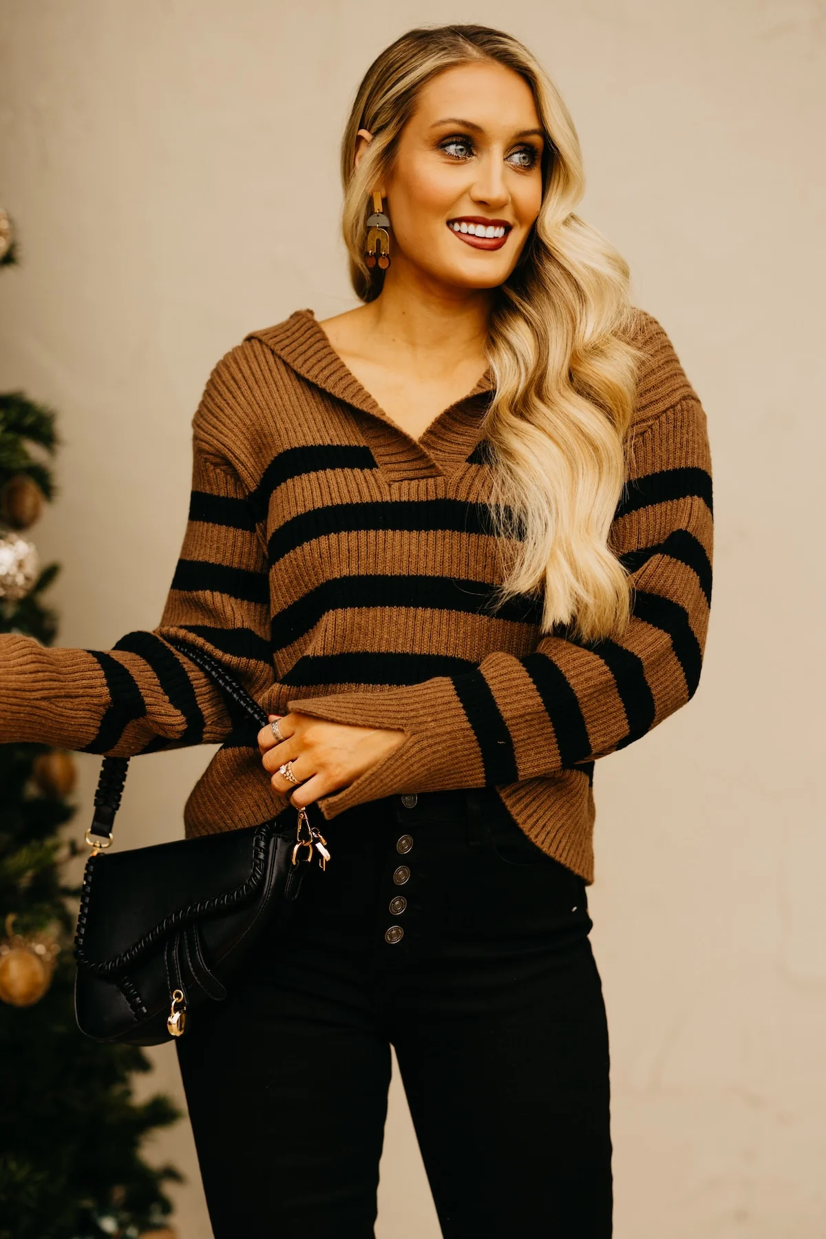 The Isaiah Striped Oversize Collar Sweater - Image 3