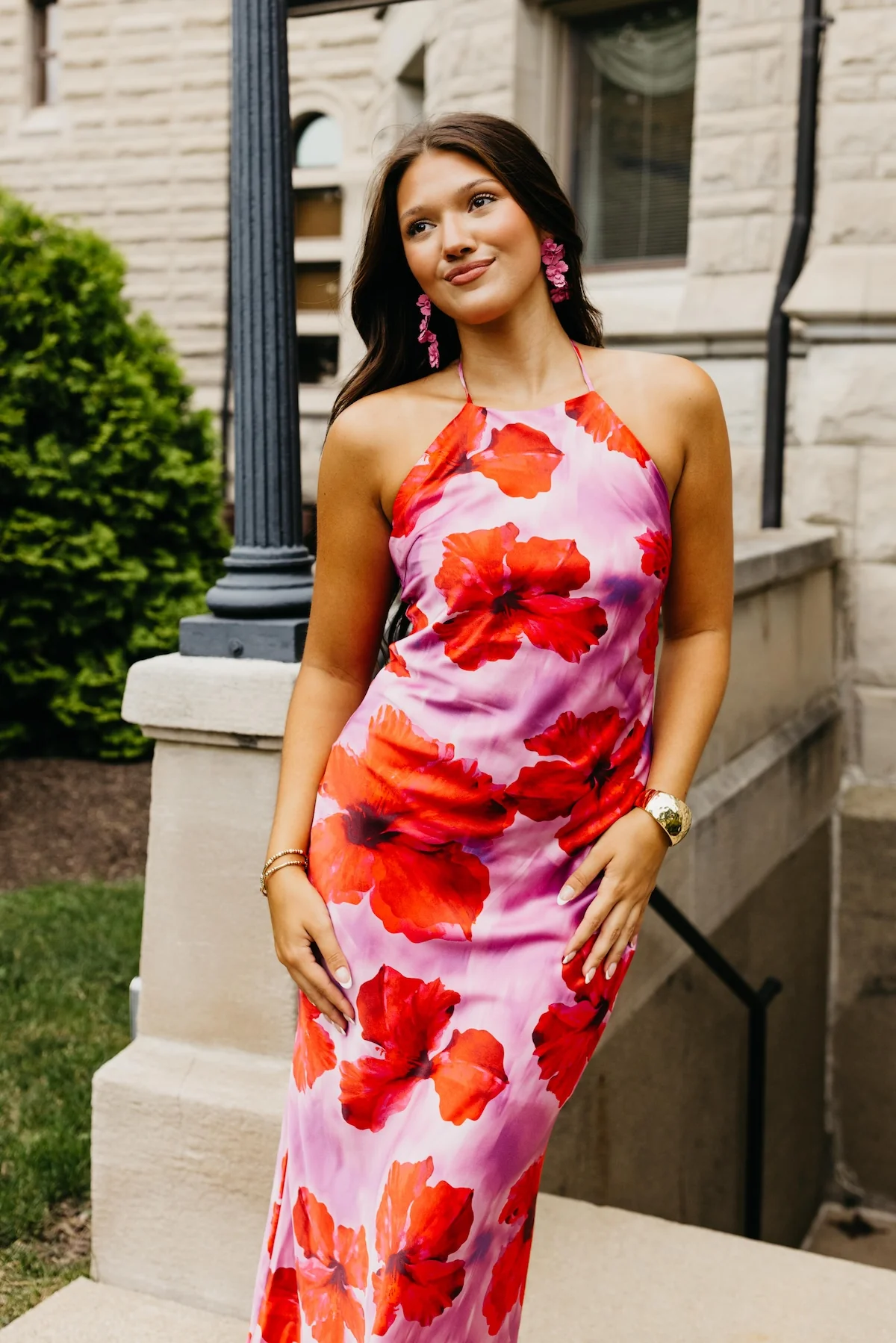 The Jada Floral Halter Maxi Dress - Image 2