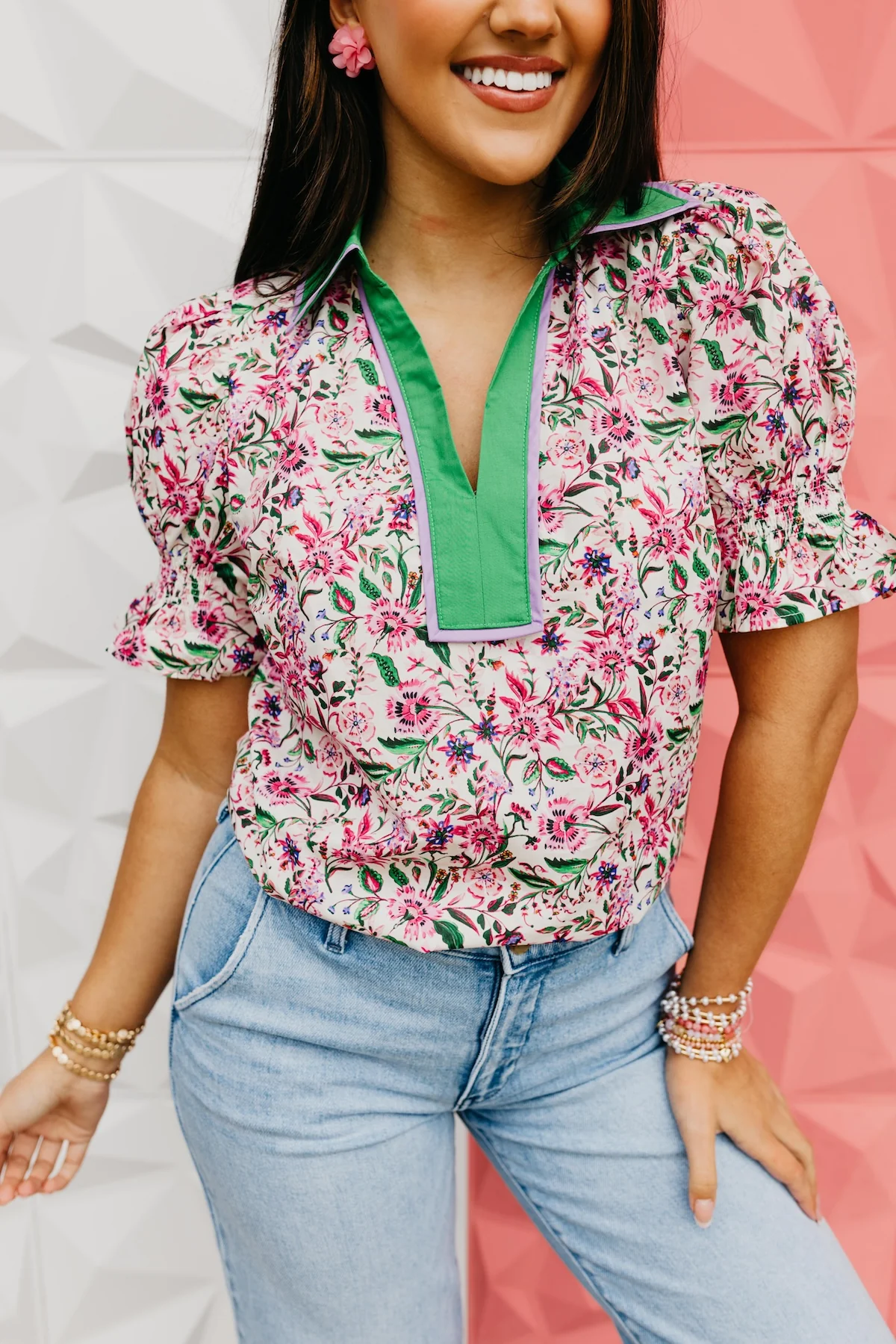 The Jayceon Floral Puff Sleeve Blouse - Image 3