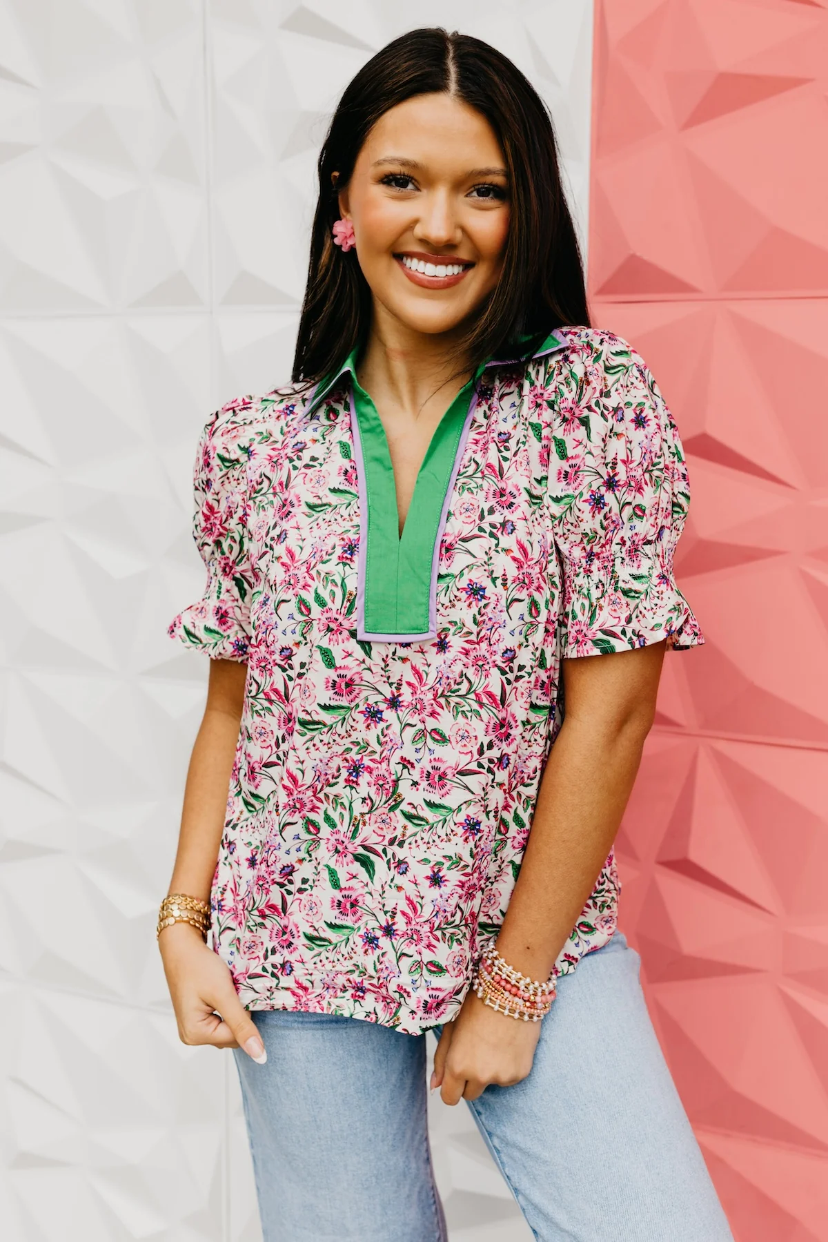 The Jayceon Floral Puff Sleeve Blouse - Image 6