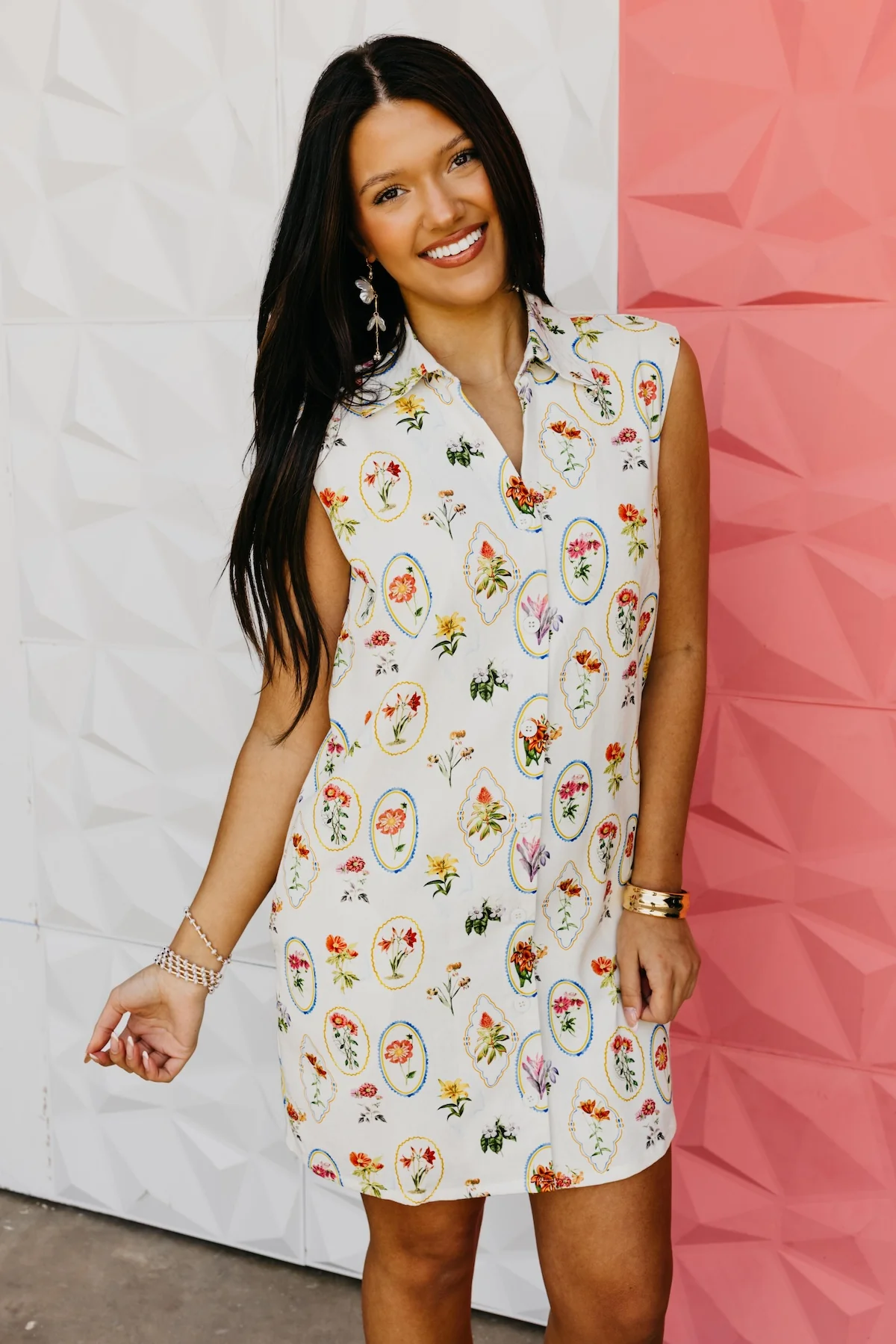The Jaylen Floral Button Down Mini Dress - Image 7