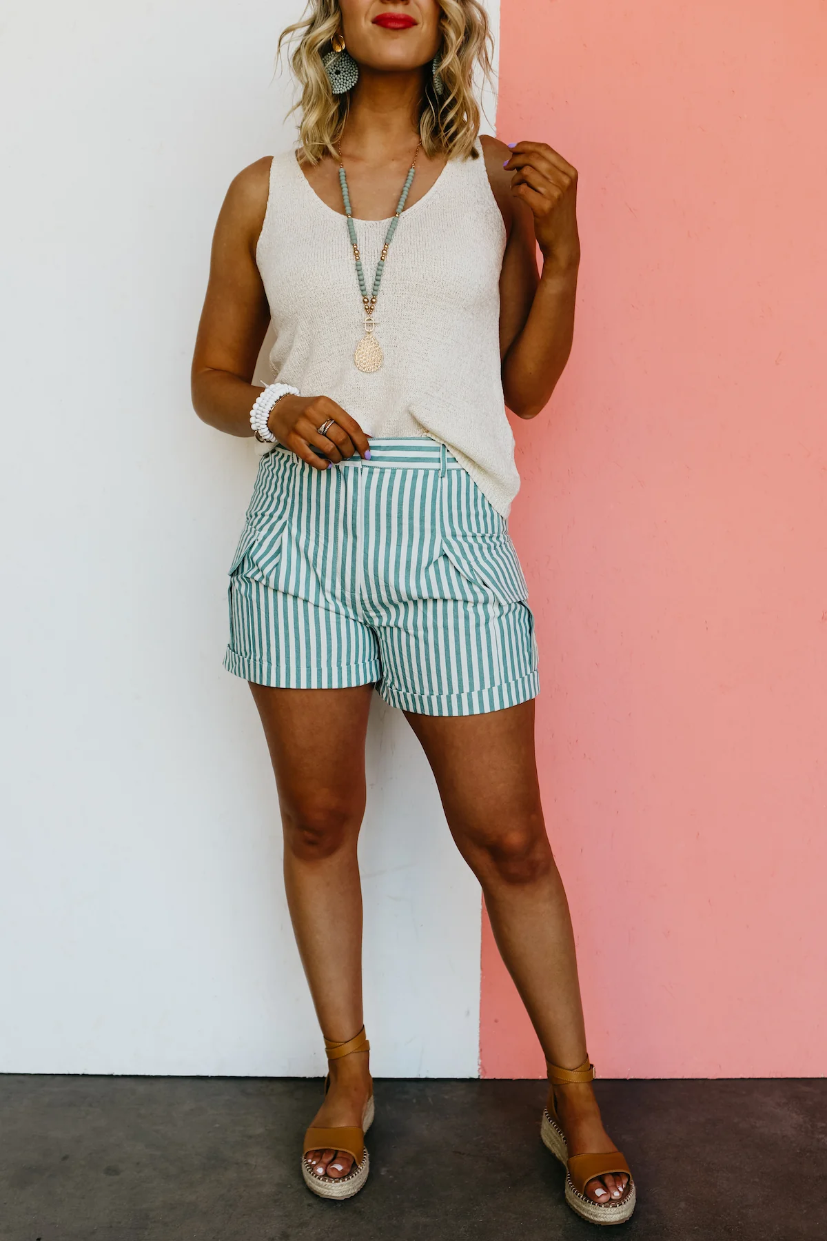 The Jazlynn Striped Cargo Shorts - FINAL SALE - Image 4