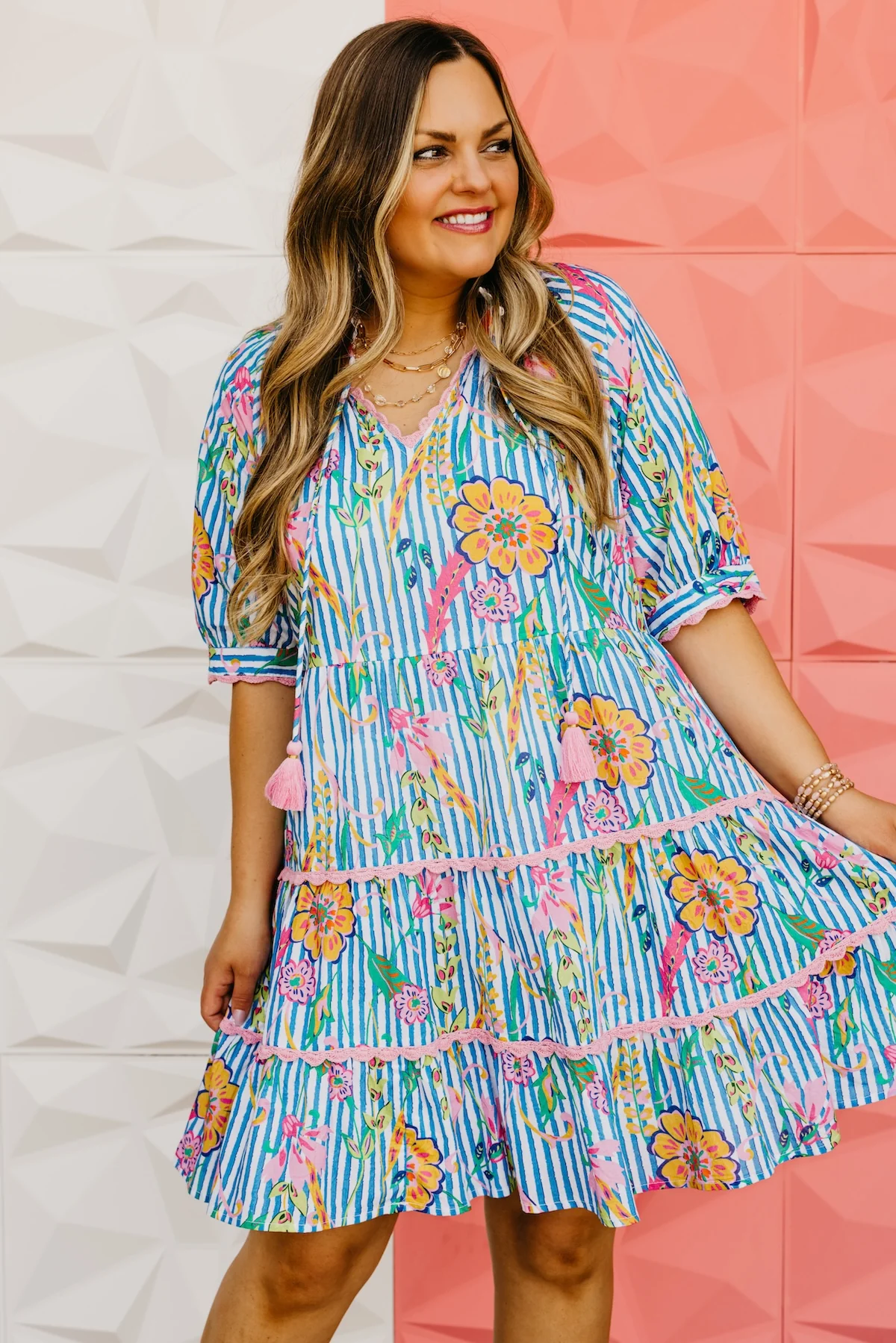 The Jazmine Floral Tiered Mini Dress - Image 9