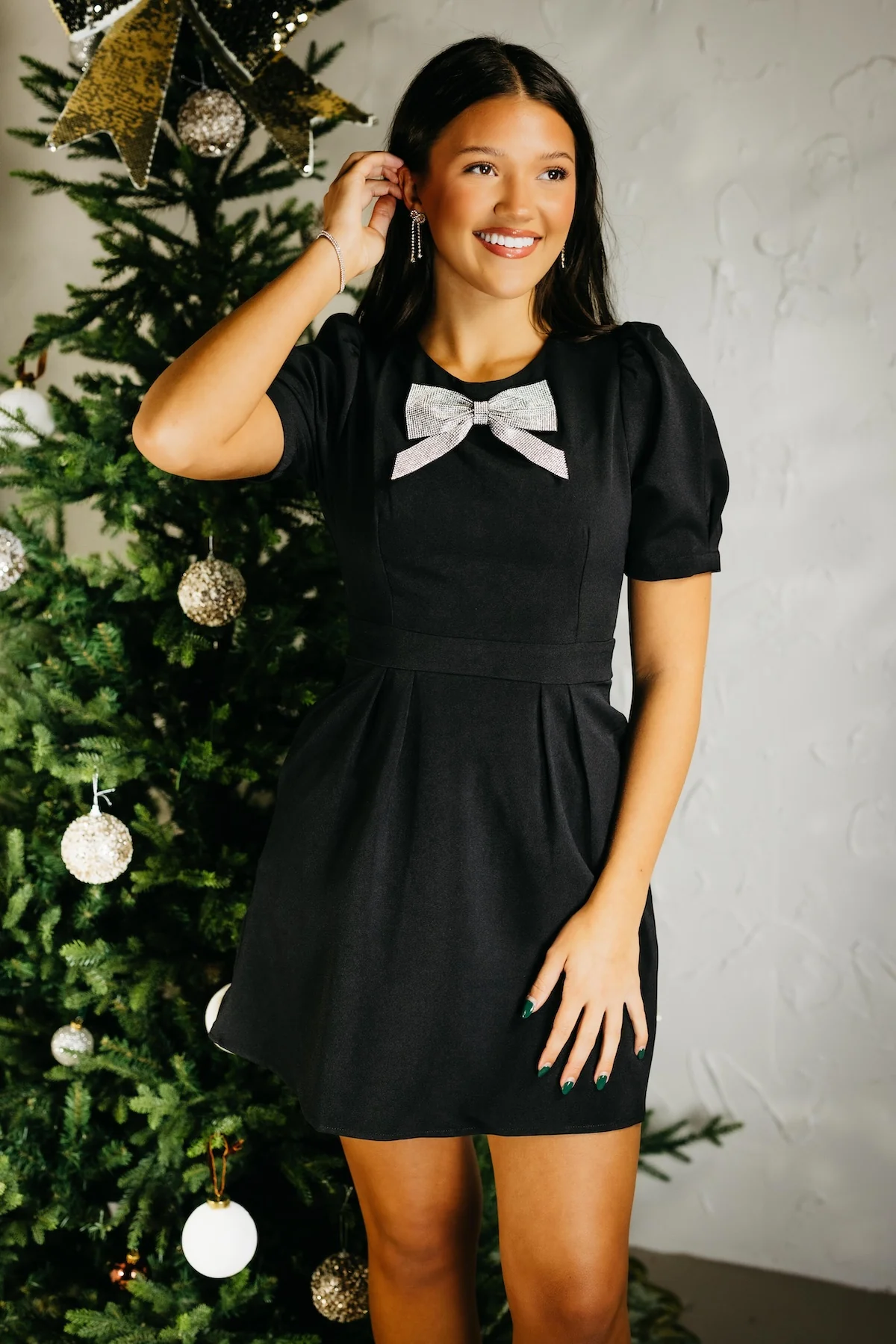 SugarLips | The Jenavee Bow Puff Sleeve Mini Dress - Image 3