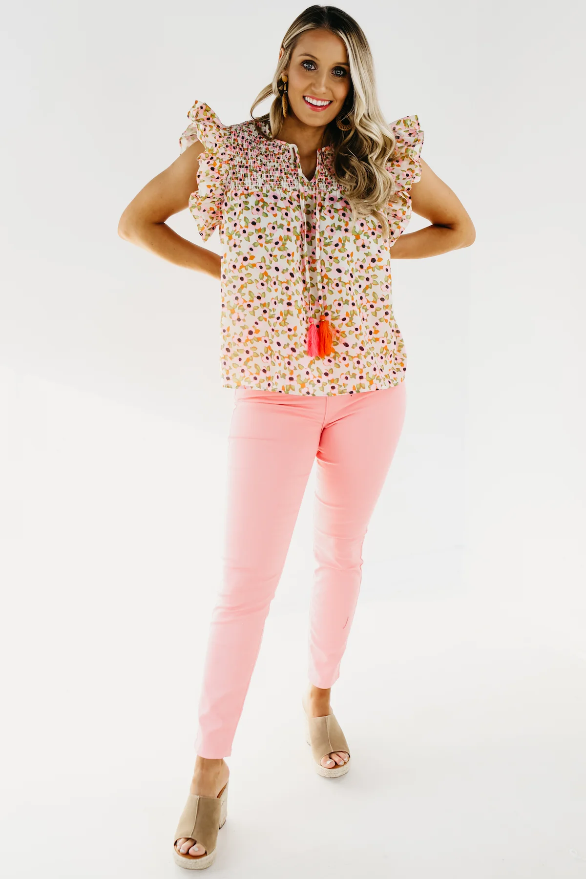 The Jocelyn Floral Ruffle Sleeve Blouse - FINAL SALE - Image 3