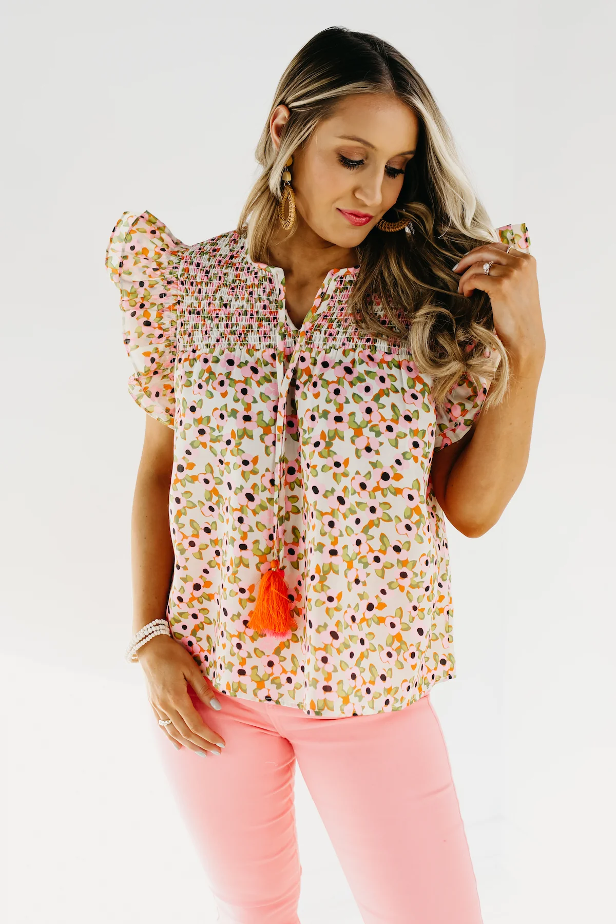 The Jocelyn Floral Ruffle Sleeve Blouse - FINAL SALE - Image 8