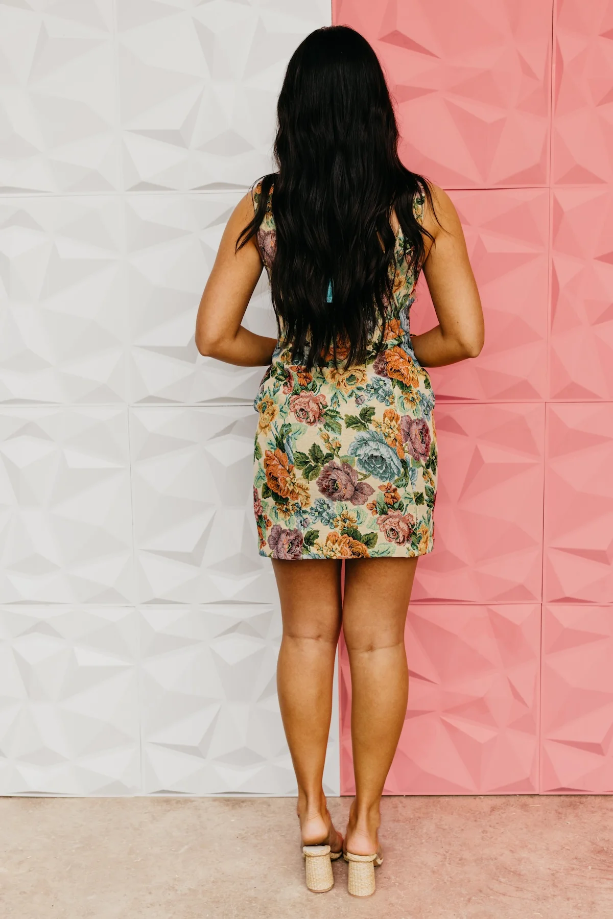 The Jocelyn Floral Tapestry Mini Dress - Image 9
