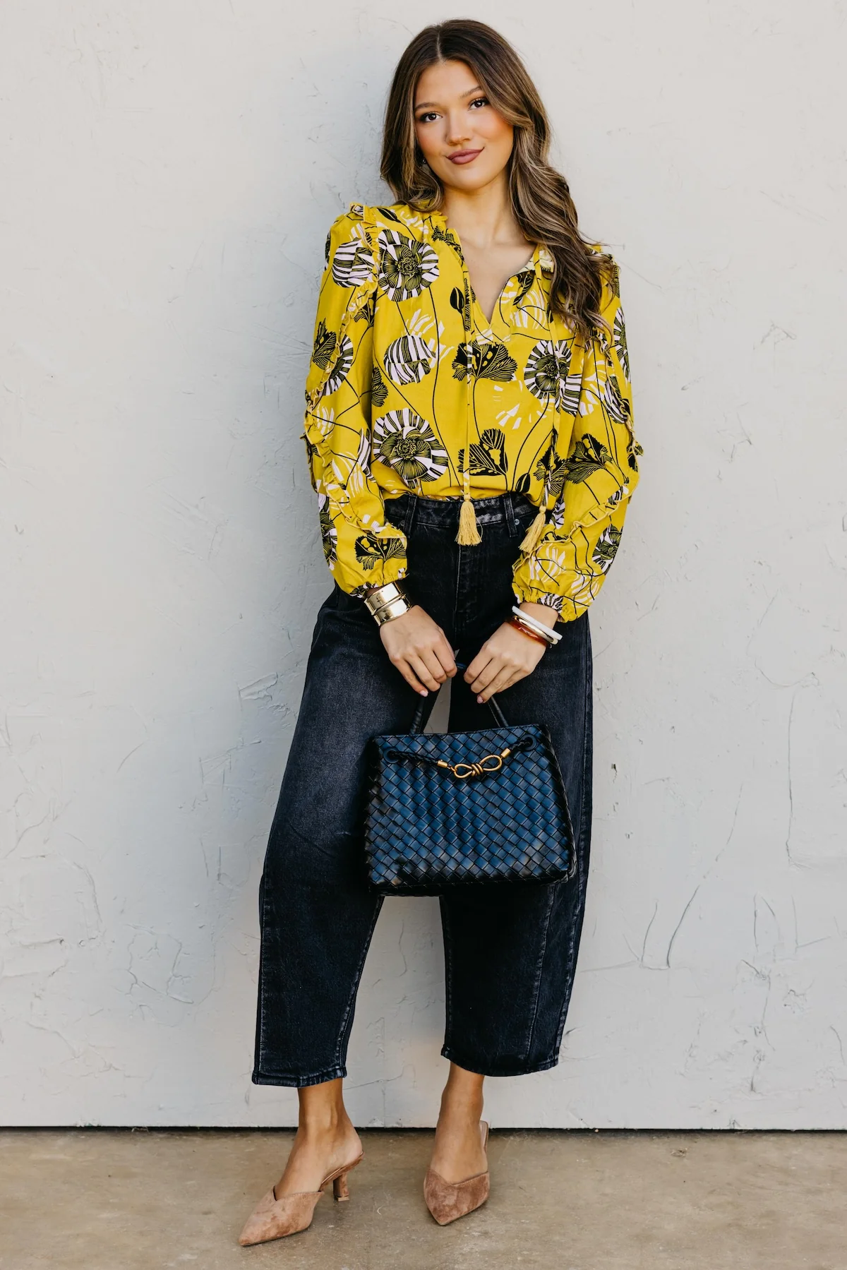 The Joey Printed Peasant Tie Top - Image 5